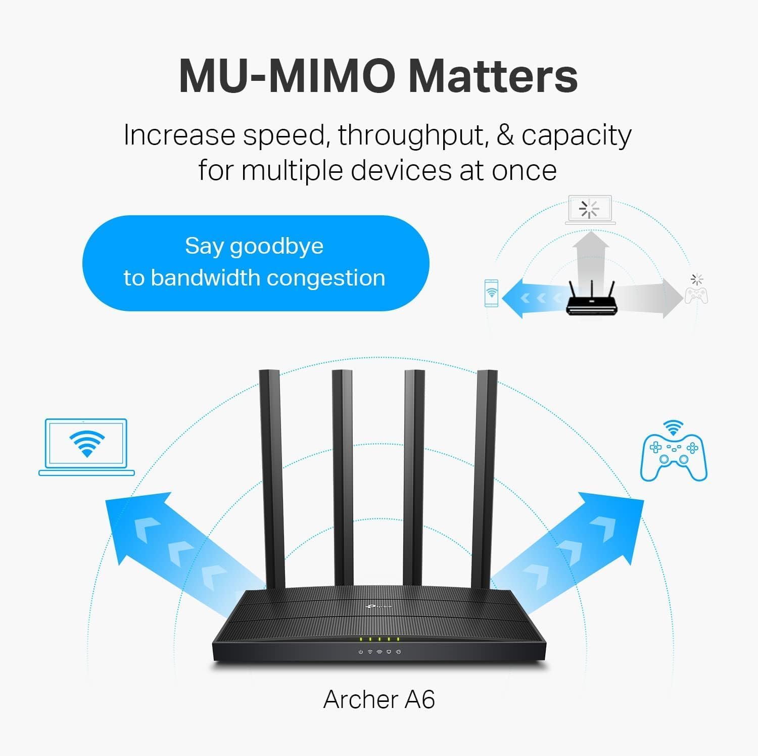 ROUTER TP-LINK ARCHER A6 AC1200 GIGABIT DUAL BAND WIFI - 3