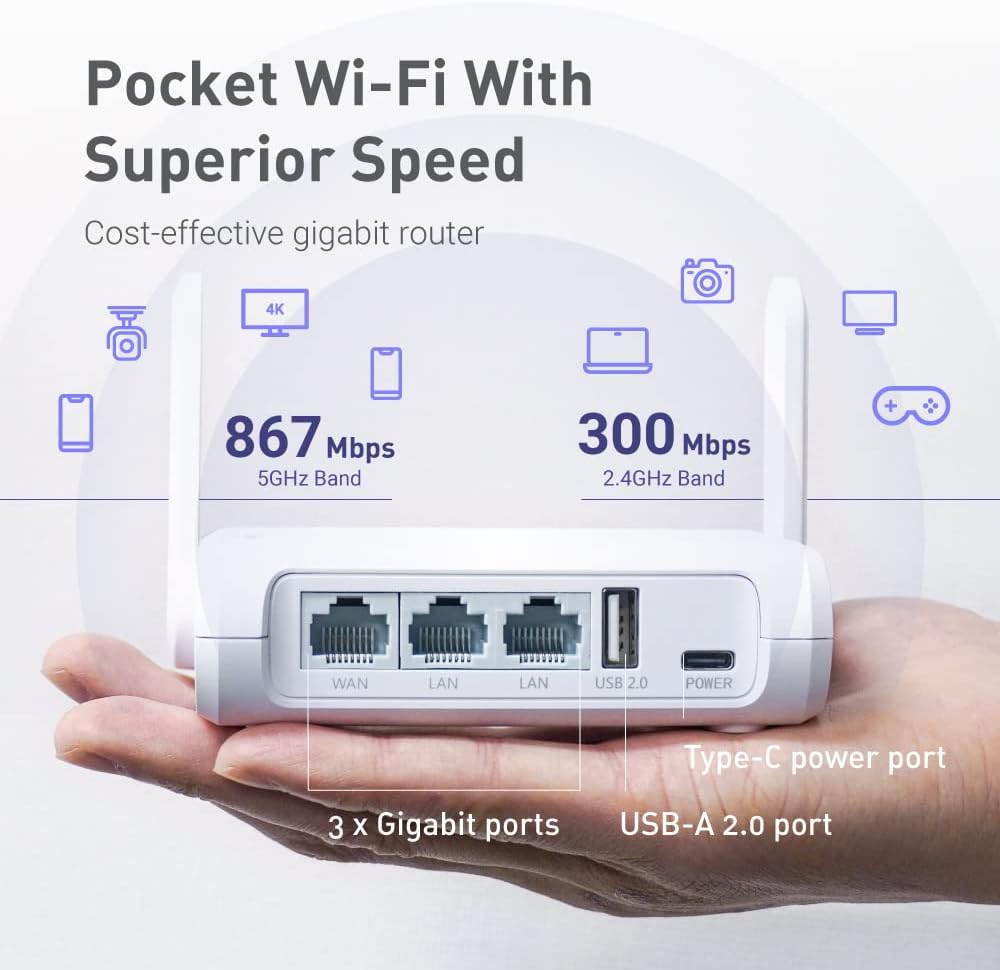 ROUTER GL.INET GL-SFT1200 OPAL AC1200 DUAL-BAND WI-FI - 4