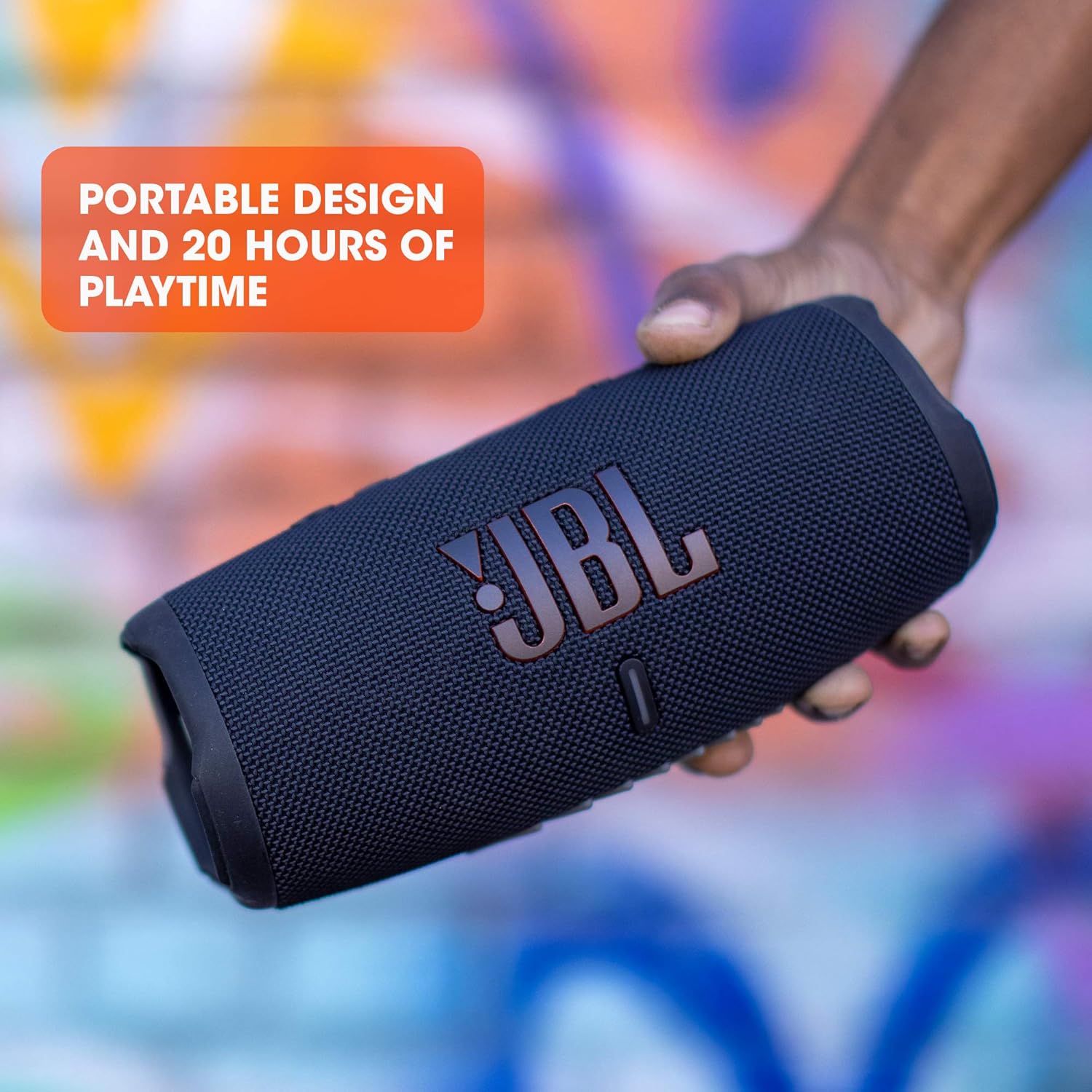 PARLANTE PORTÁTIL JBL CHARGE 5 WATERPROOF NEGRO - 3