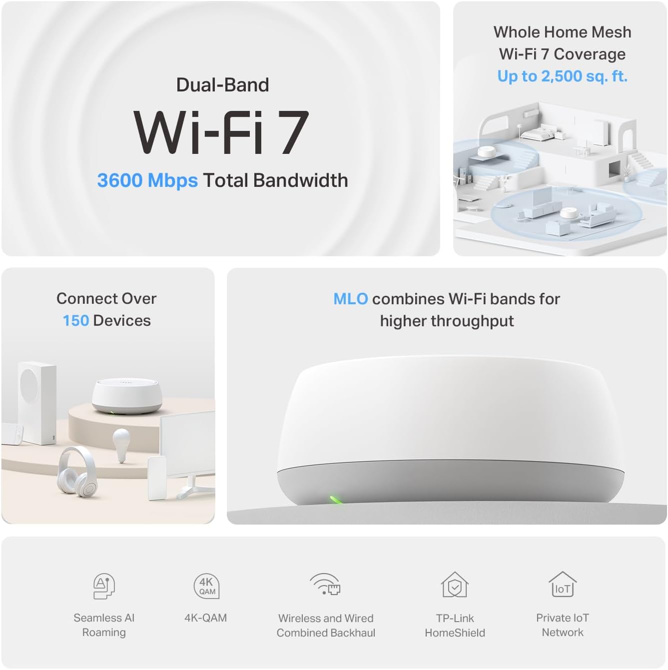 ROUTER TP-LINK DECO 7 BE23 WIFI 7 BE3600 DUAL-BAND MESH - 3