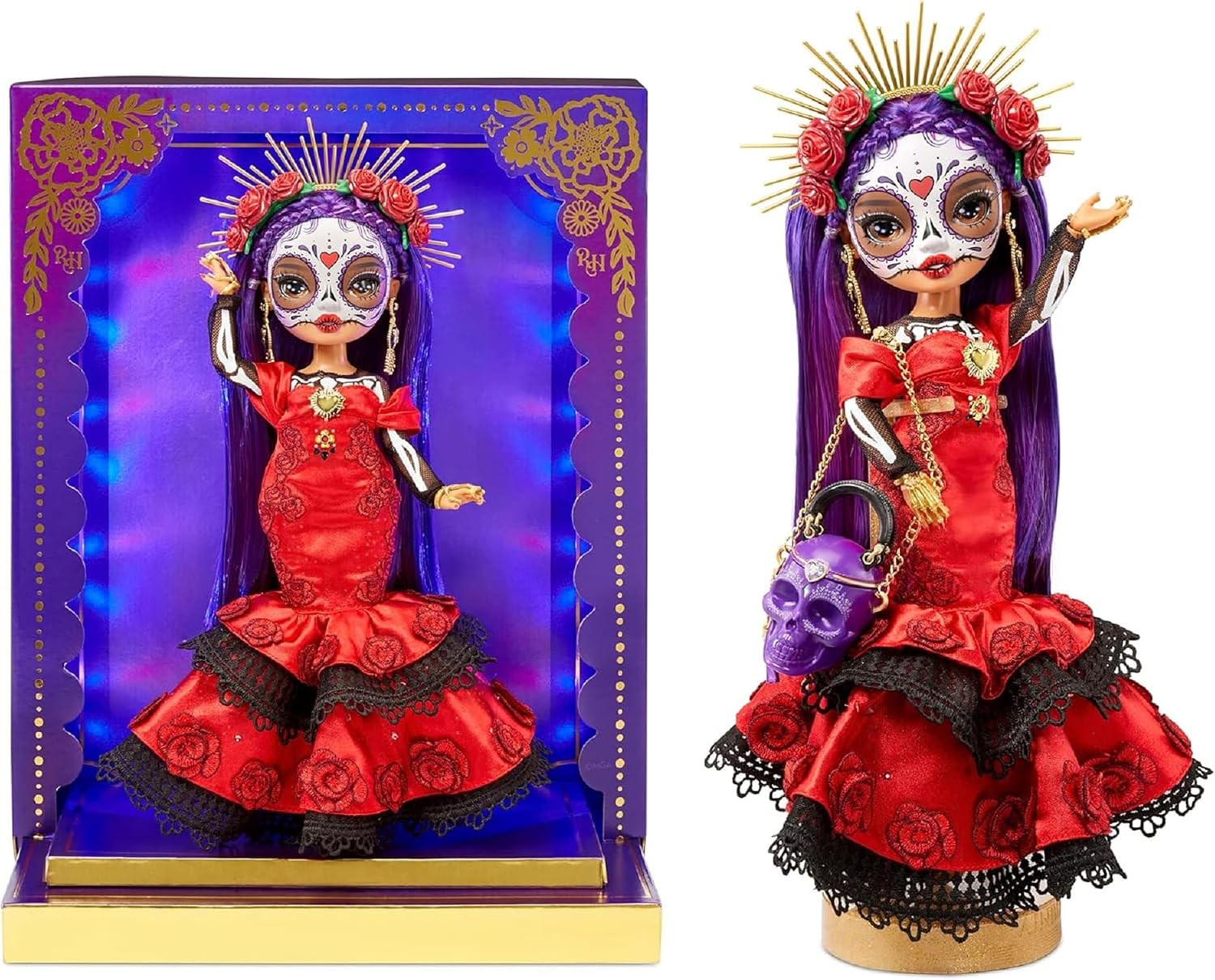 MUÑECA RAINBOW HIGH DÍA DE LOS MUERTOS MARIA 28 CM CON BOLSO CALAVERA Y DISPLAY LED - 1