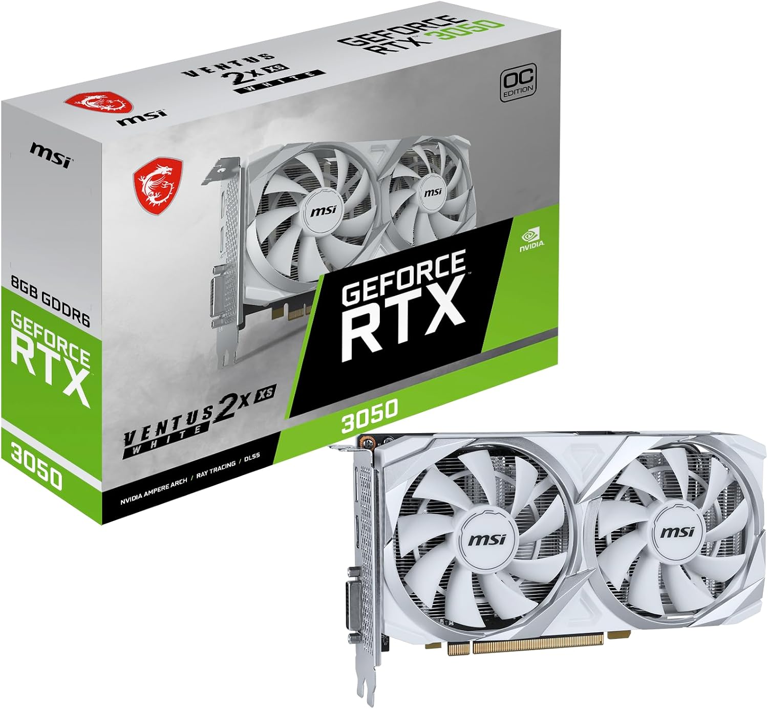 TARJETA DE VIDEO MSI GEFORCE RTX 3050 VENTUS 2X XS WHITE 8GB OC - 1