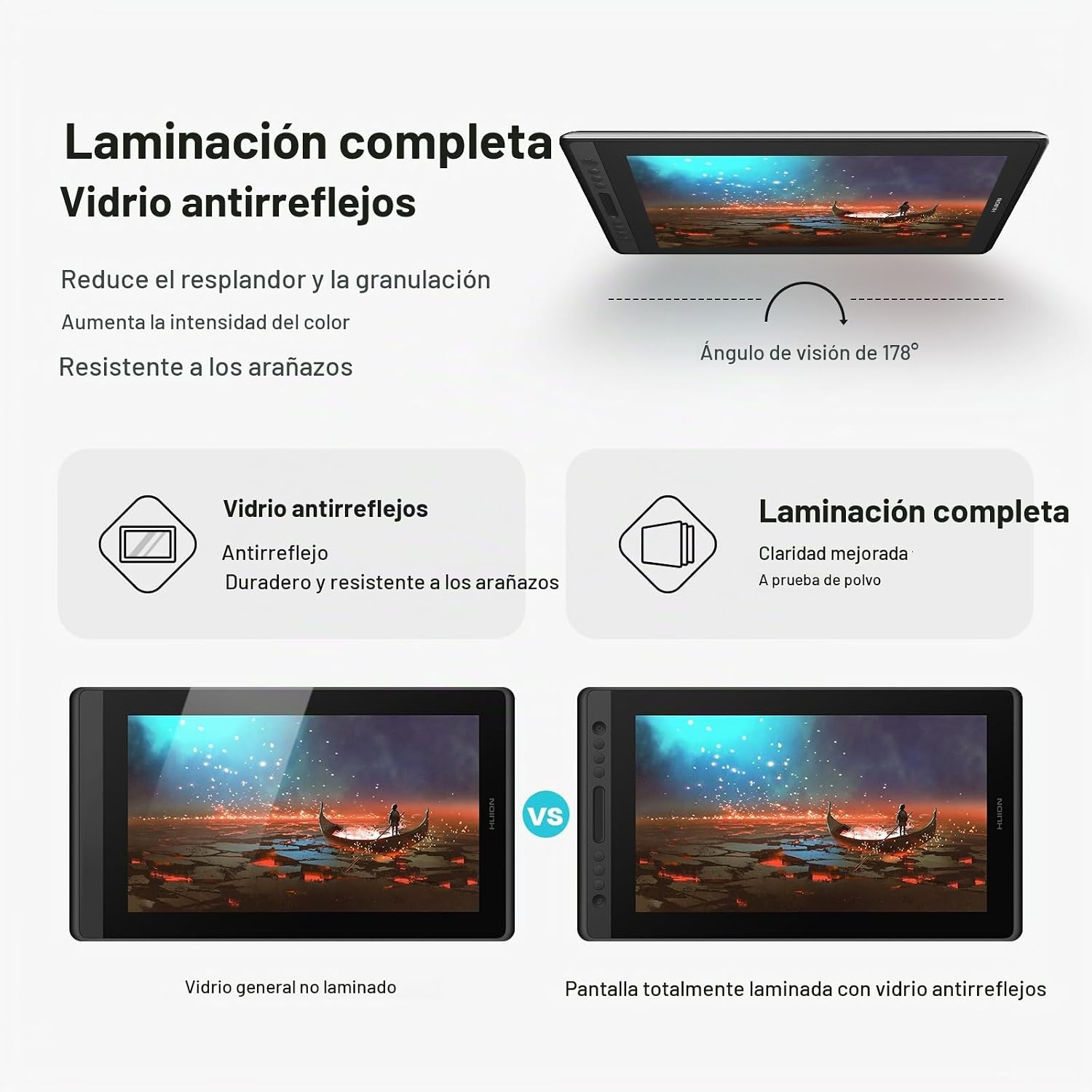 TABLETA GRÁFICA HUION KAMVAS PRO 16 CON PANTALLA 15.6 PULGADAS - 2