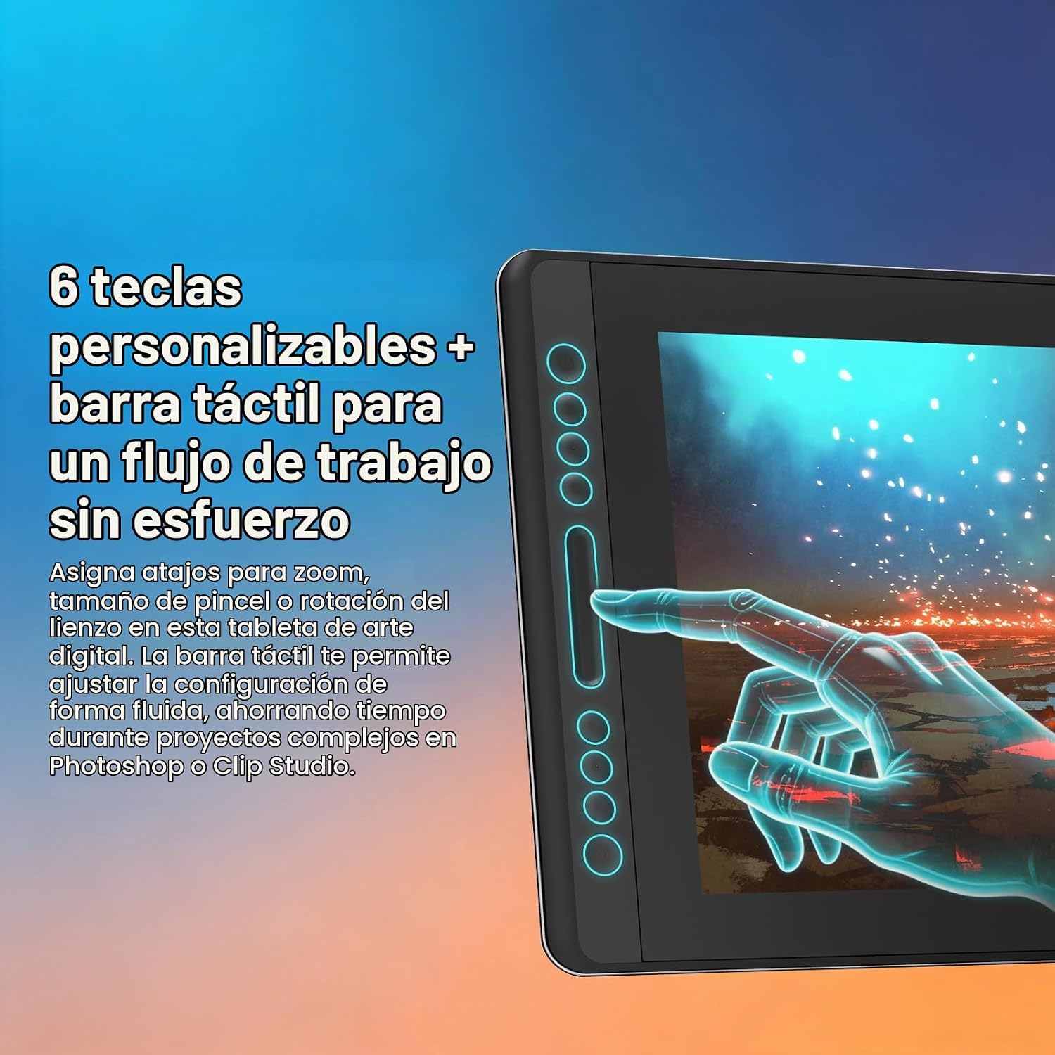 TABLETA GRÁFICA HUION KAMVAS PRO 16 CON PANTALLA 15.6 PULGADAS - 4