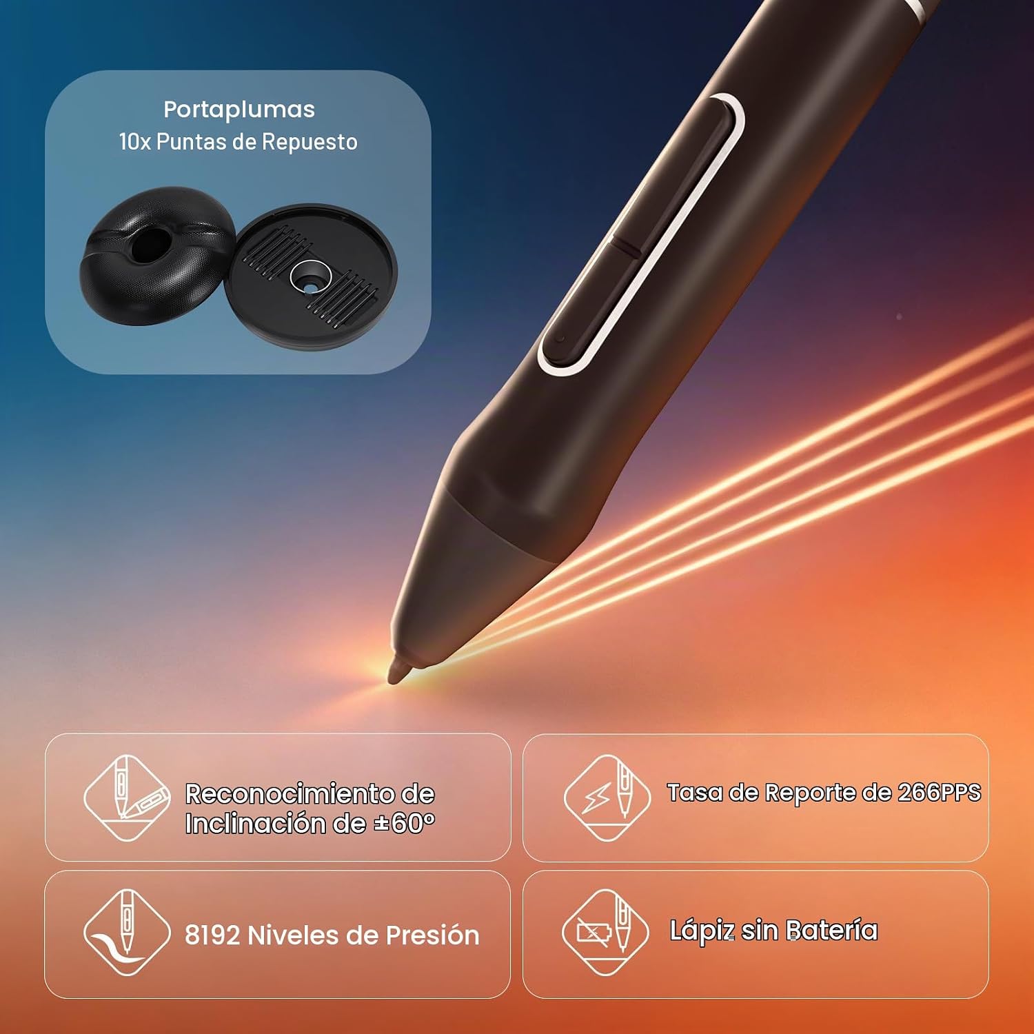 TABLETA GRÁFICA HUION KAMVAS PRO 16 CON PANTALLA 15.6 PULGADAS - 5