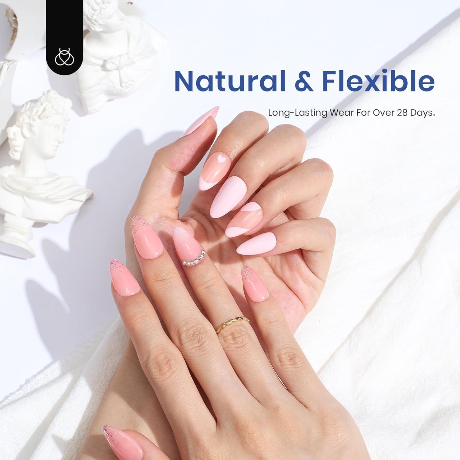KIT DE UÑAS GEL BEETLES FORMA ALMENDRA 504 PIEZAS CON LÁMPARA UV LED - 2