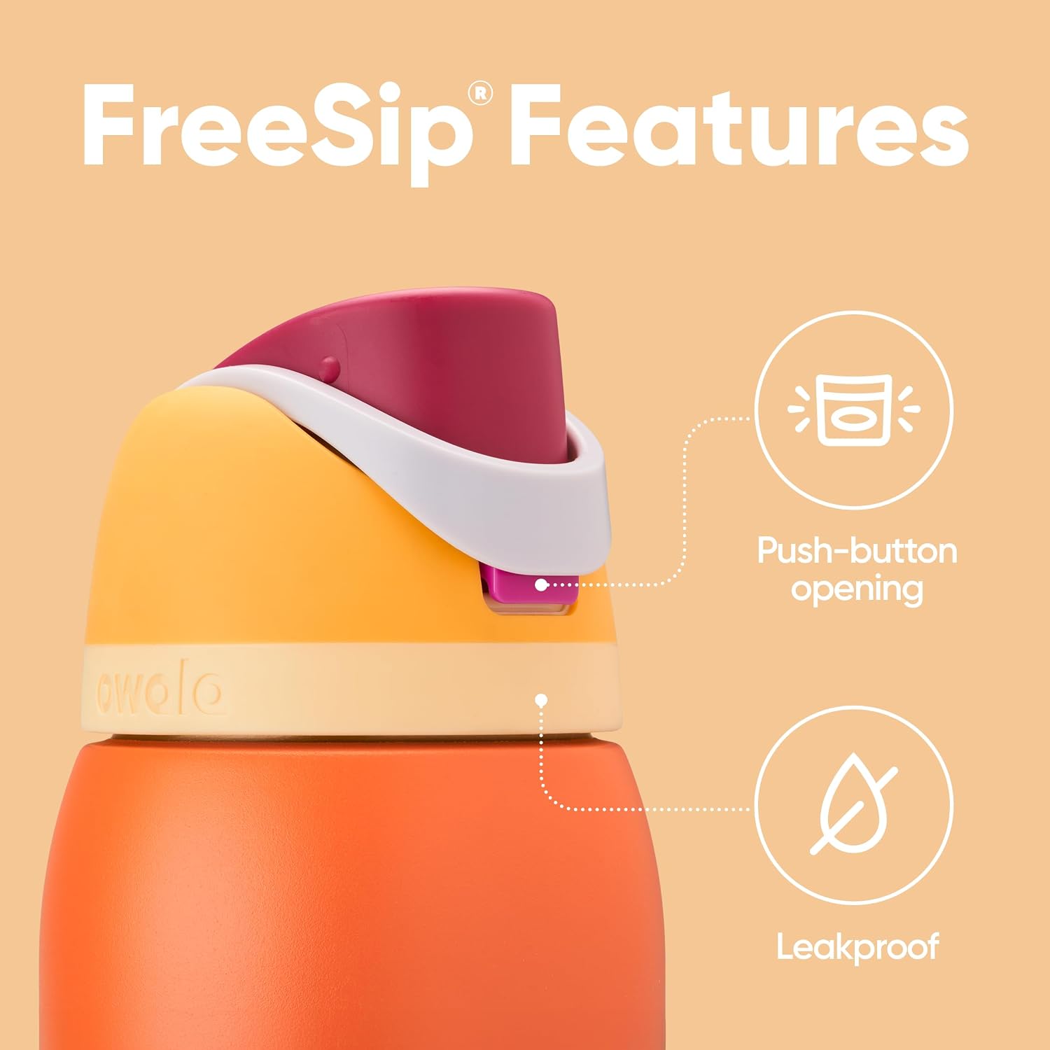 BOTELLA DE AGUA OWALA FREESIP ACERO INOXIDABLE 32 OZ CITRUS CRUSH - 3