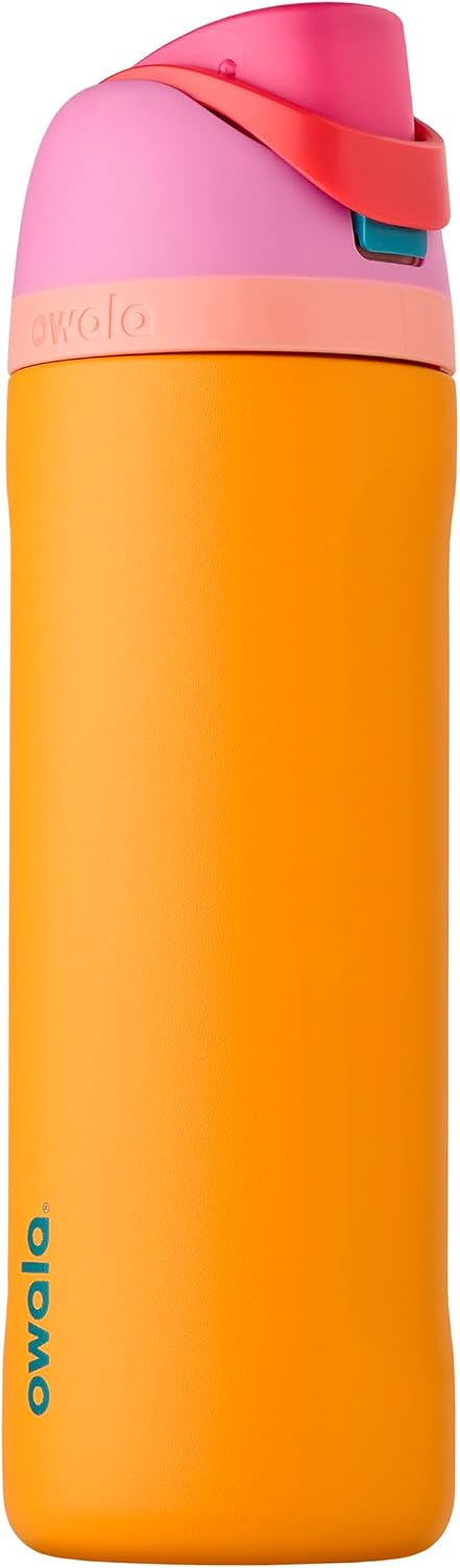 BOTELLA DE AGUA OWALA FREESIP ACERO INOXIDABLE 24 OZ ORQUÍDEA/NARANJA - 1