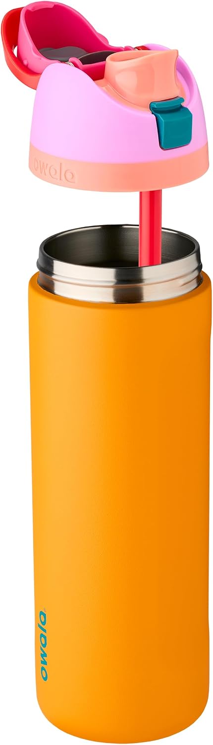 BOTELLA DE AGUA OWALA FREESIP ACERO INOXIDABLE 24 OZ ORQUÍDEA/NARANJA - 2