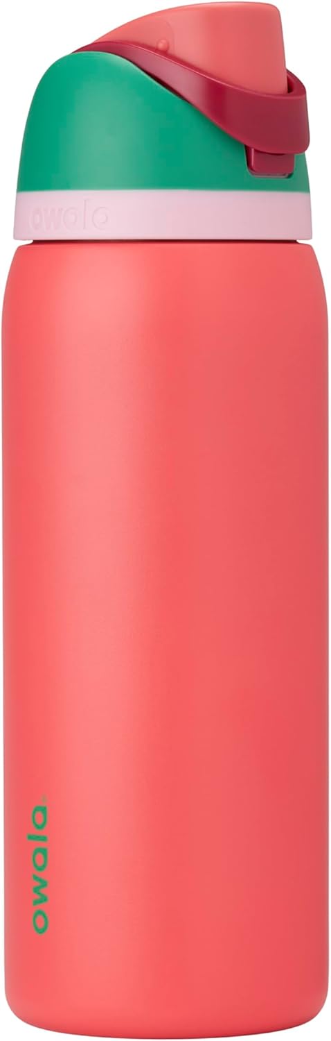 BOTELLA DE AGUA OWALA FREESIP ACERO INOXIDABLE 32 OZ STRAWBERRY FIELDS AISLADA - 1