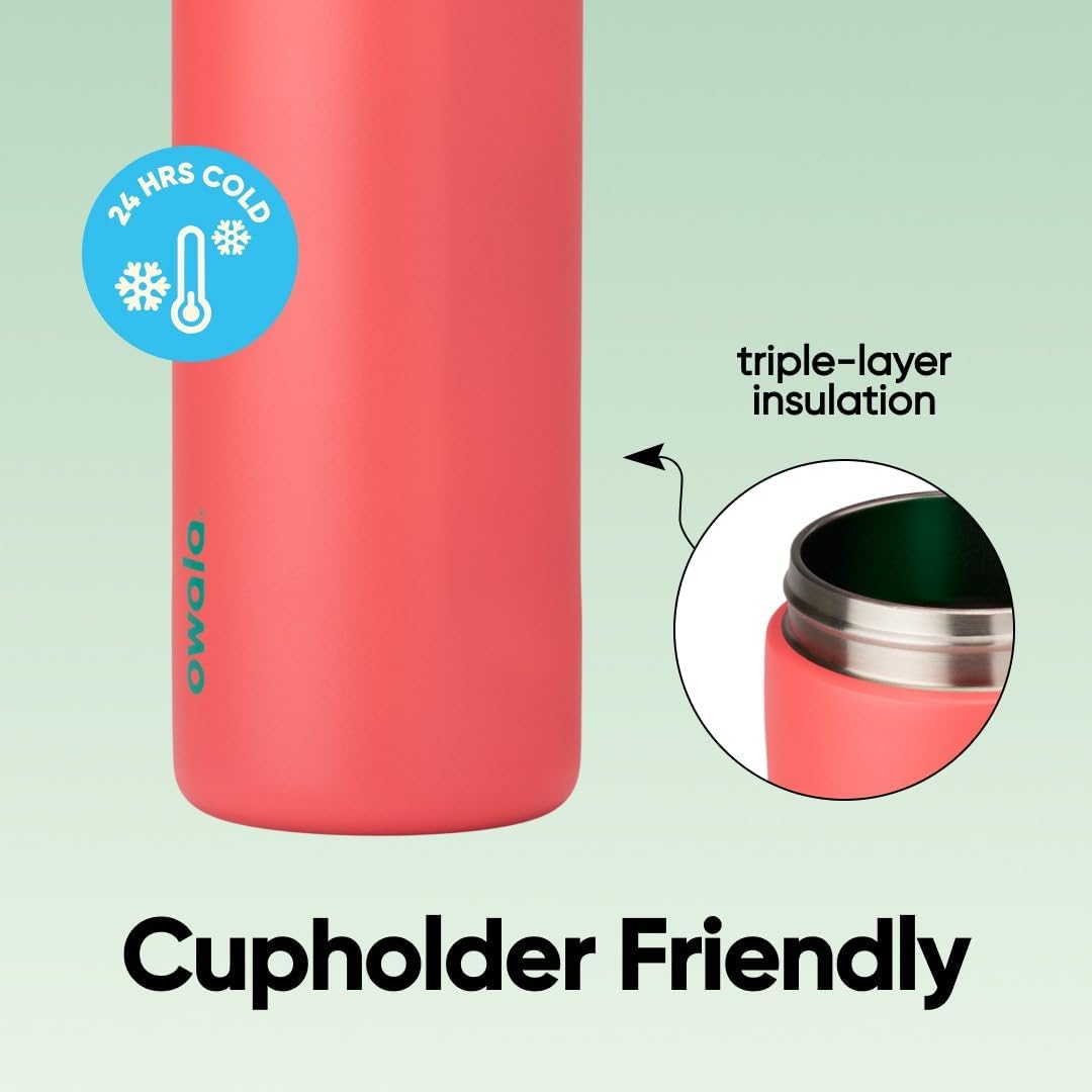 BOTELLA DE AGUA OWALA FREESIP ACERO INOXIDABLE 24 OZ STRAWBERRY FIELDS - 4