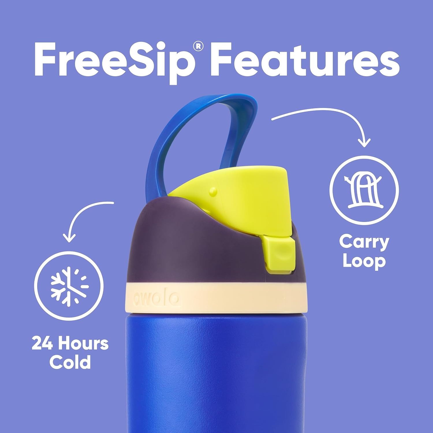 BOTELLA DE AGUA OWALA FREESIP KIDS ACERO INOXIDABLE 16 OZ CELESTIAL SPHERE - 4