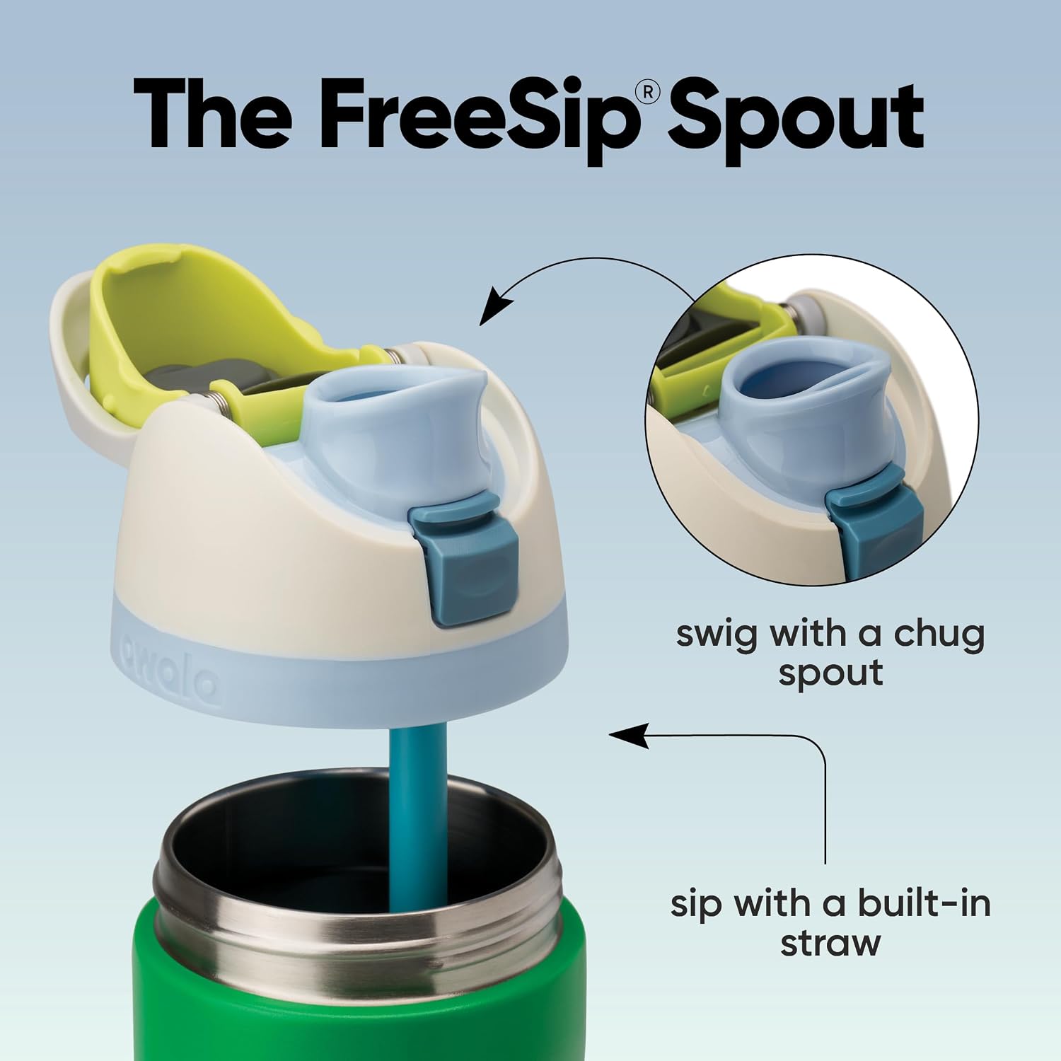BOTELLA DE AGUA OWALA FREESIP ACERO INOXIDABLE 24 OZ VERDE - 2