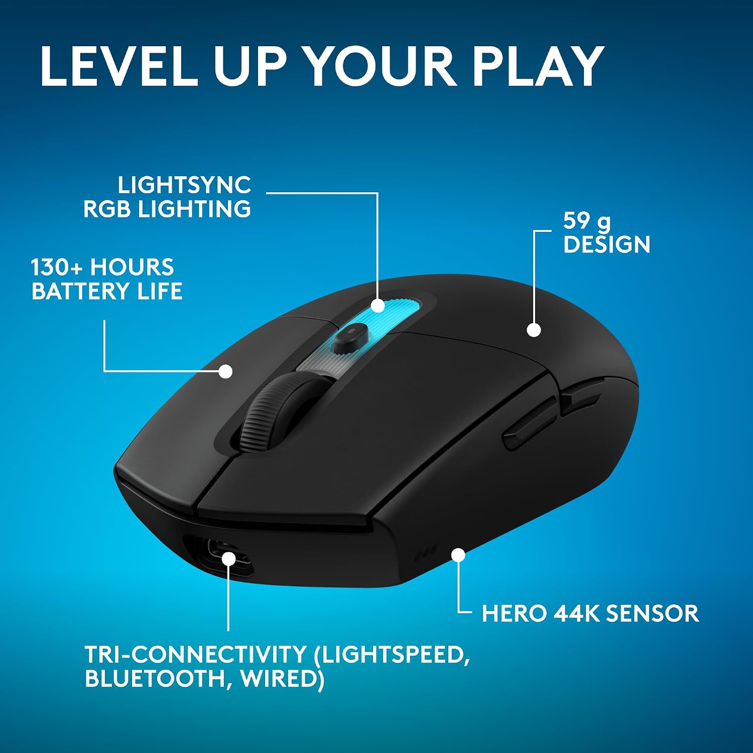 MOUSE GAMER LOGITECH G305 X SUPERLIGHT WIRELESS NEGRO - 3