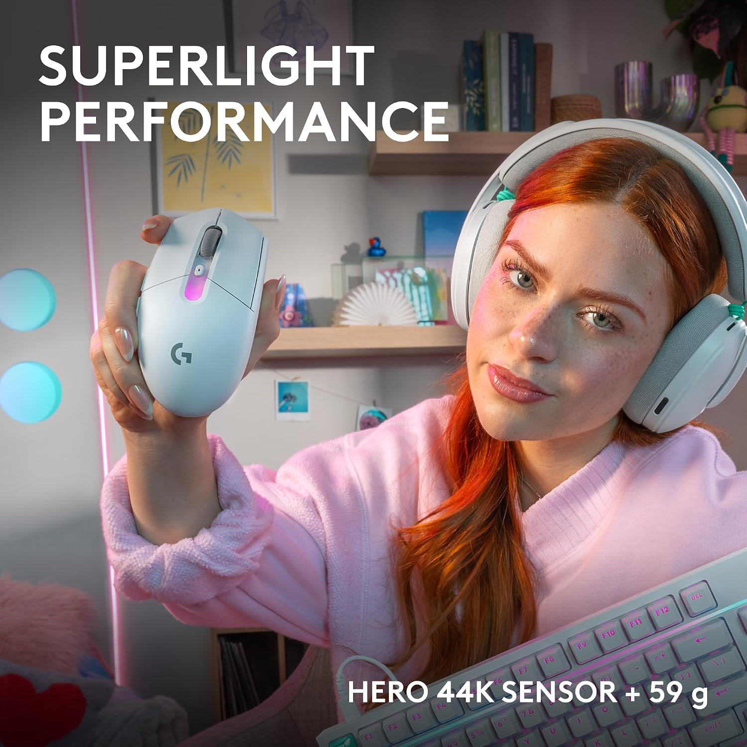 MOUSE GAMER LOGITECH G305 X SUPERLIGHT WIRELESS BLANCO - 3