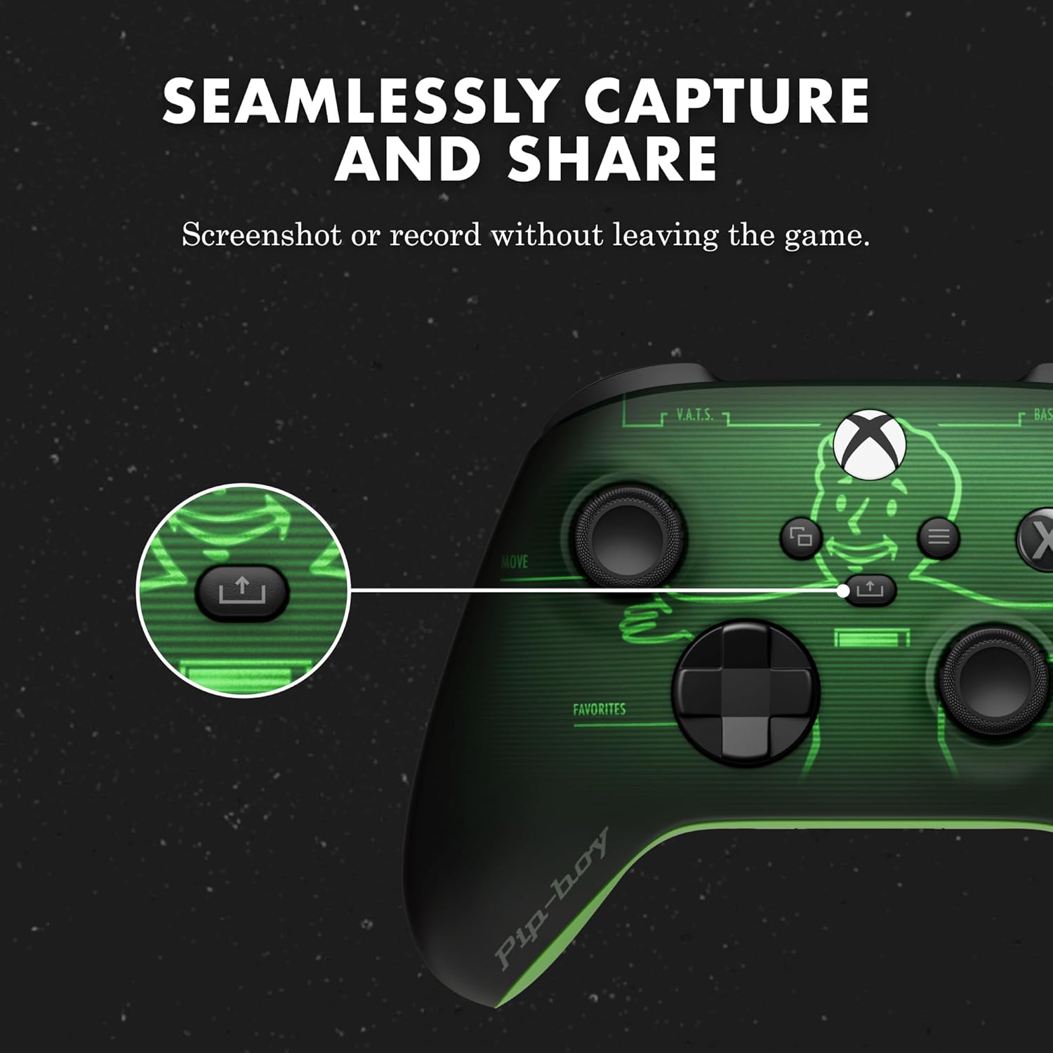 CONTROL INALÁMBRICO XBOX WIRELESS GAMING CONTROLLER FALLOUT PIP-BOY EDITION - 5
