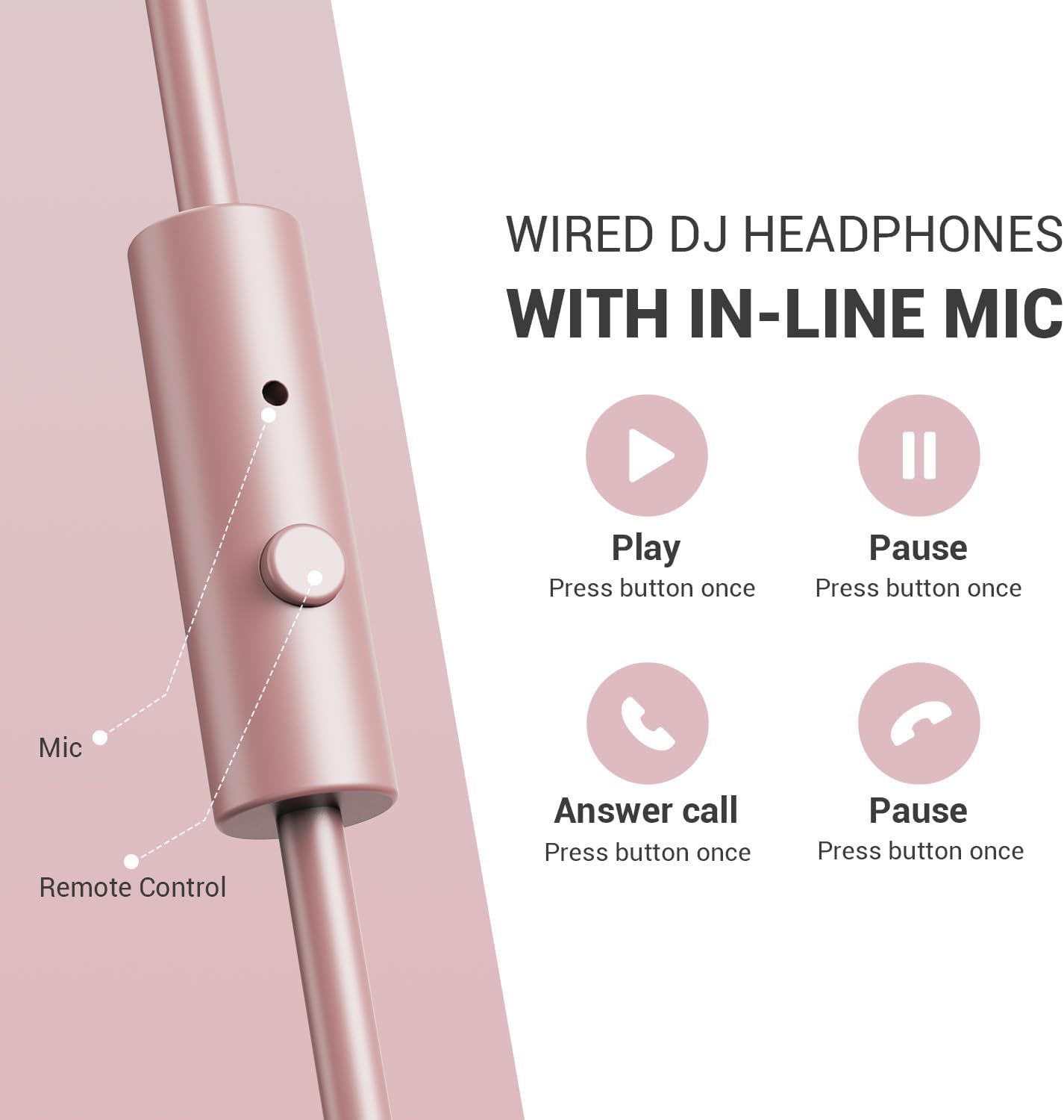 AUDÍFONOS ONEODIO PRO-10 OVER-EAR DJ CON CABLE INTERCAMBIABLE ROSA - 4