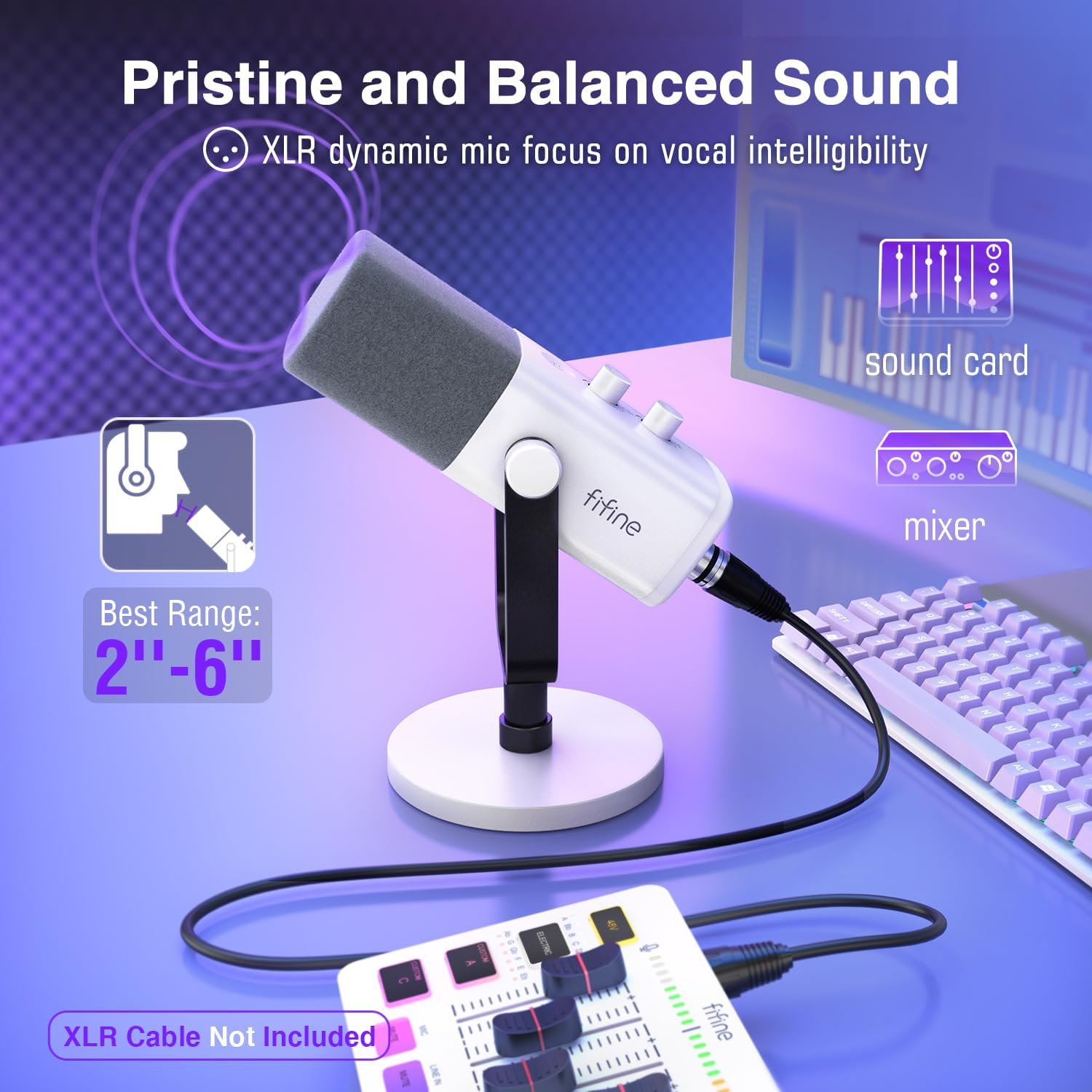 MICRÓFONO FIFINE AMPLIGAME AM8W XLR/USB PARA GAMING Y STREAMING - 2