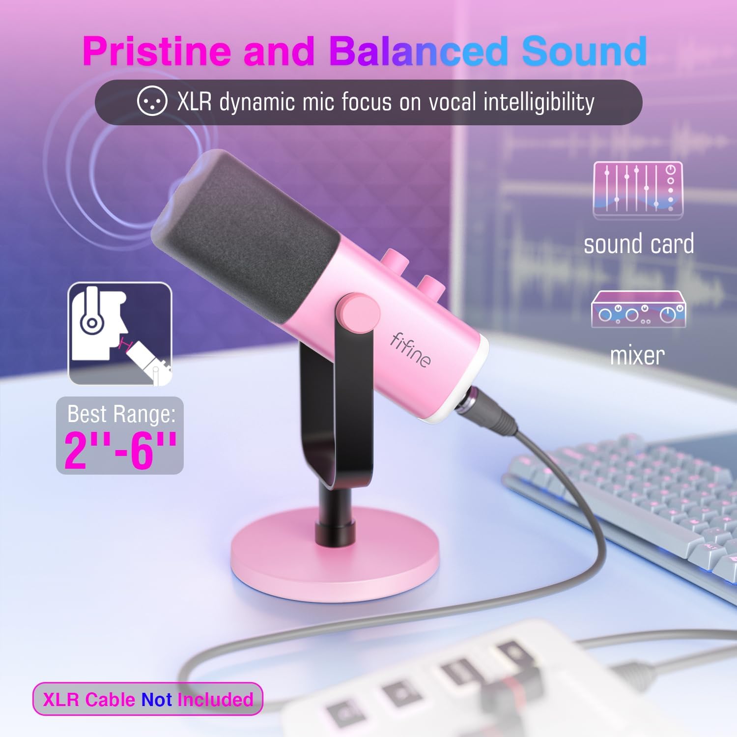 MICRÓFONO DINÁMICO FIFINE AMPLIGAME AM8P XLR/USB PARA GAMING Y STREAMING - 2