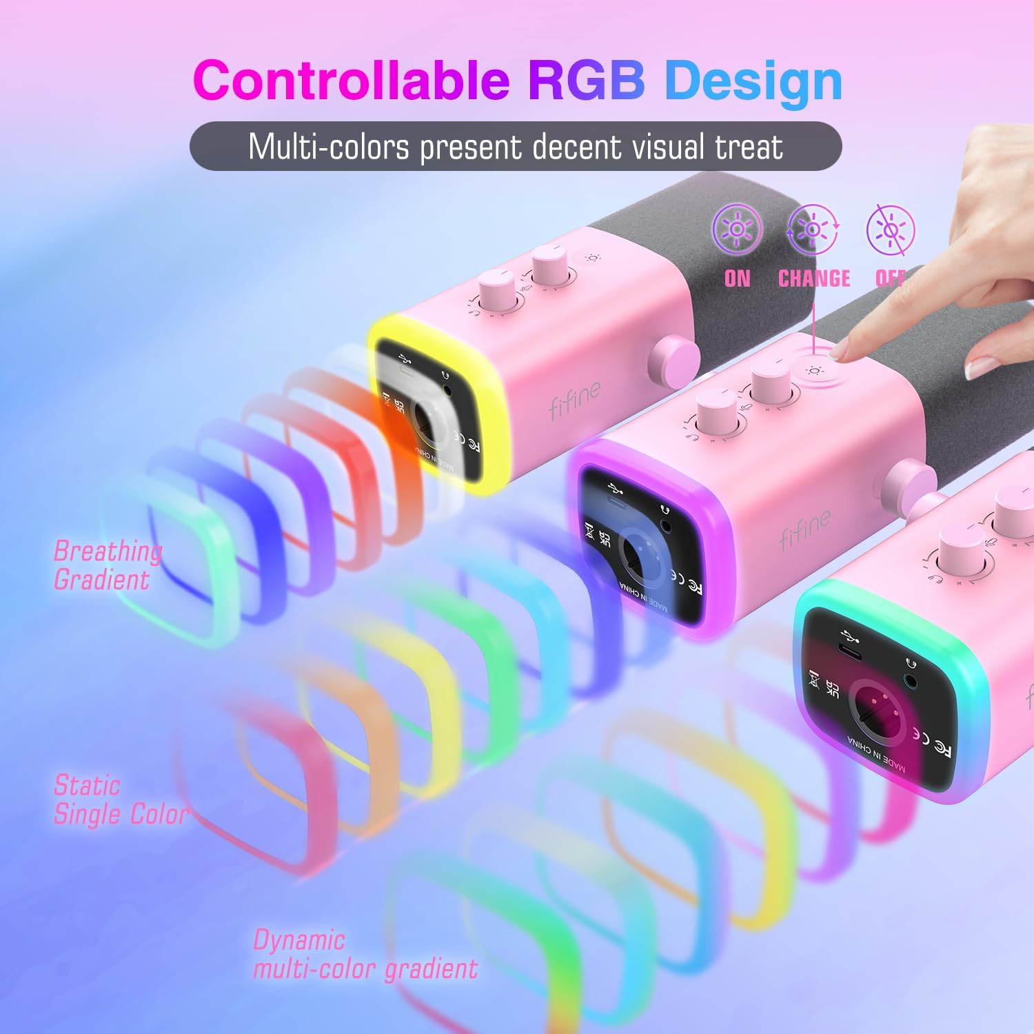 MICRÓFONO DINÁMICO FIFINE AMPLIGAME AM8P XLR/USB PARA GAMING Y STREAMING - 4