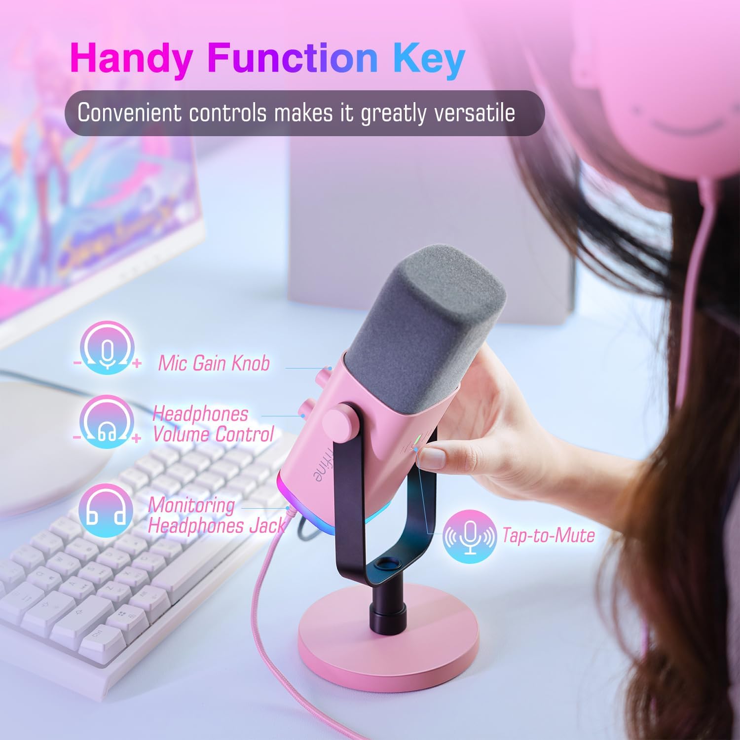 MICRÓFONO DINÁMICO FIFINE AMPLIGAME AM8P XLR/USB PARA GAMING Y STREAMING - 5