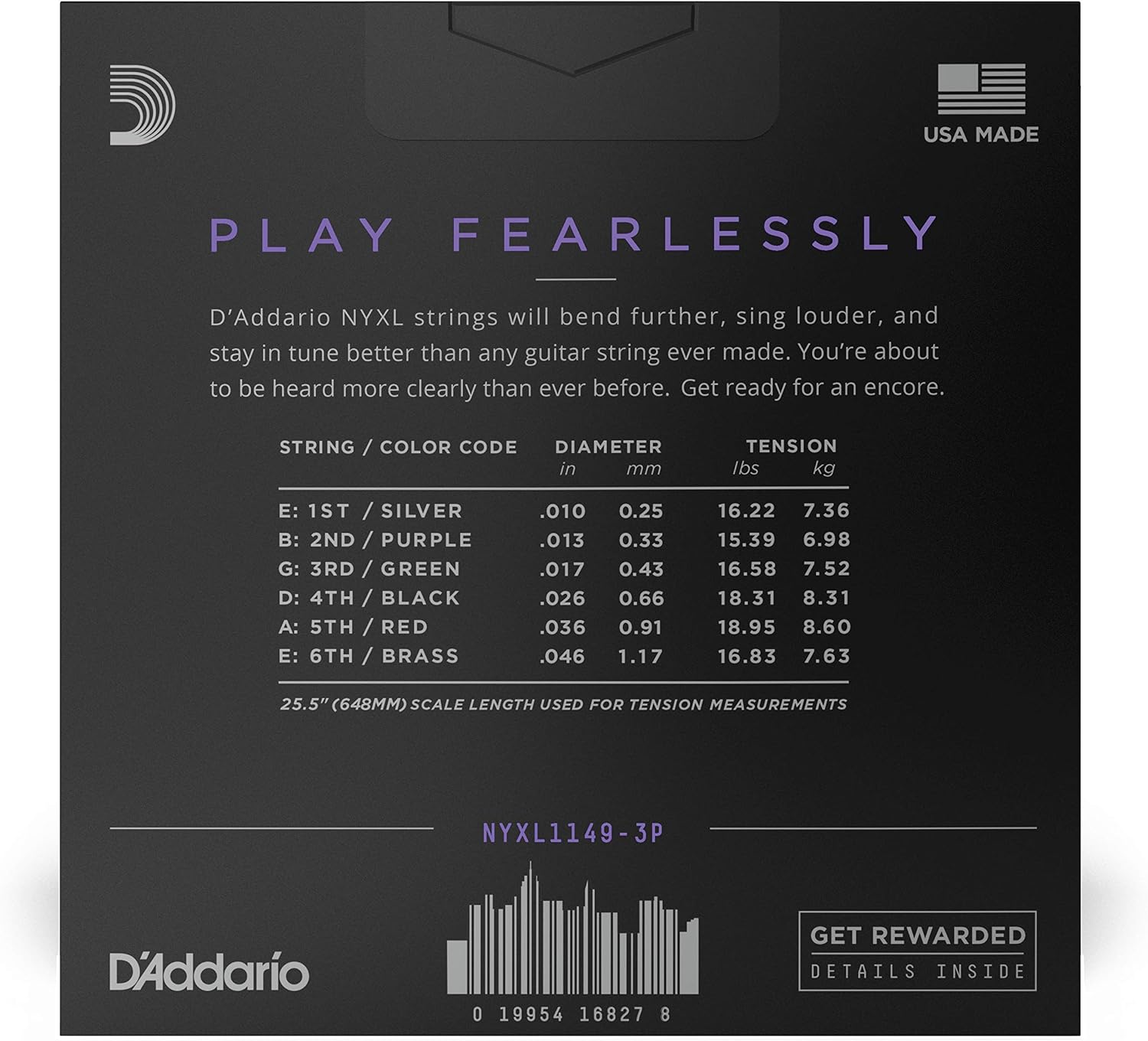 CUERDAS PARA GUITARRA ELÉCTRICA D'ADDARIO NYXL 11-49, PACK DE 3 JUEGOS - 2