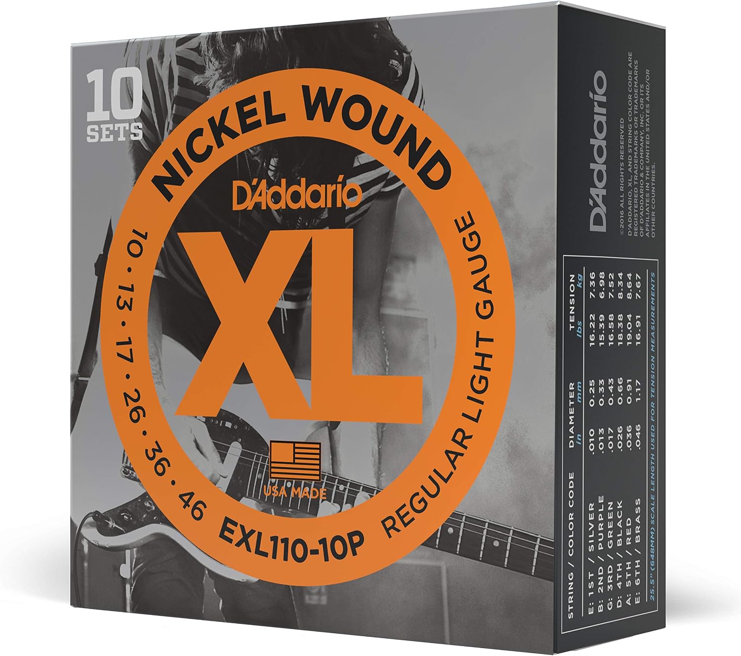 JUEGO DE CUERDAS PARA GUITARRA ELÉCTRICA D'ADDARIO XL NICKEL 10-46, 10 SETS - 1