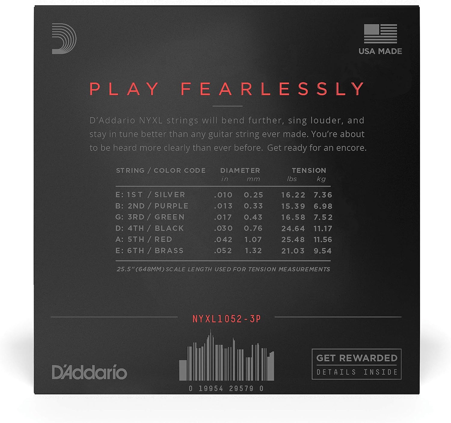 CUERDAS PARA GUITARRA ELÉCTRICA D'ADDARIO NYXL 10-52, 3 JUEGOS - 2