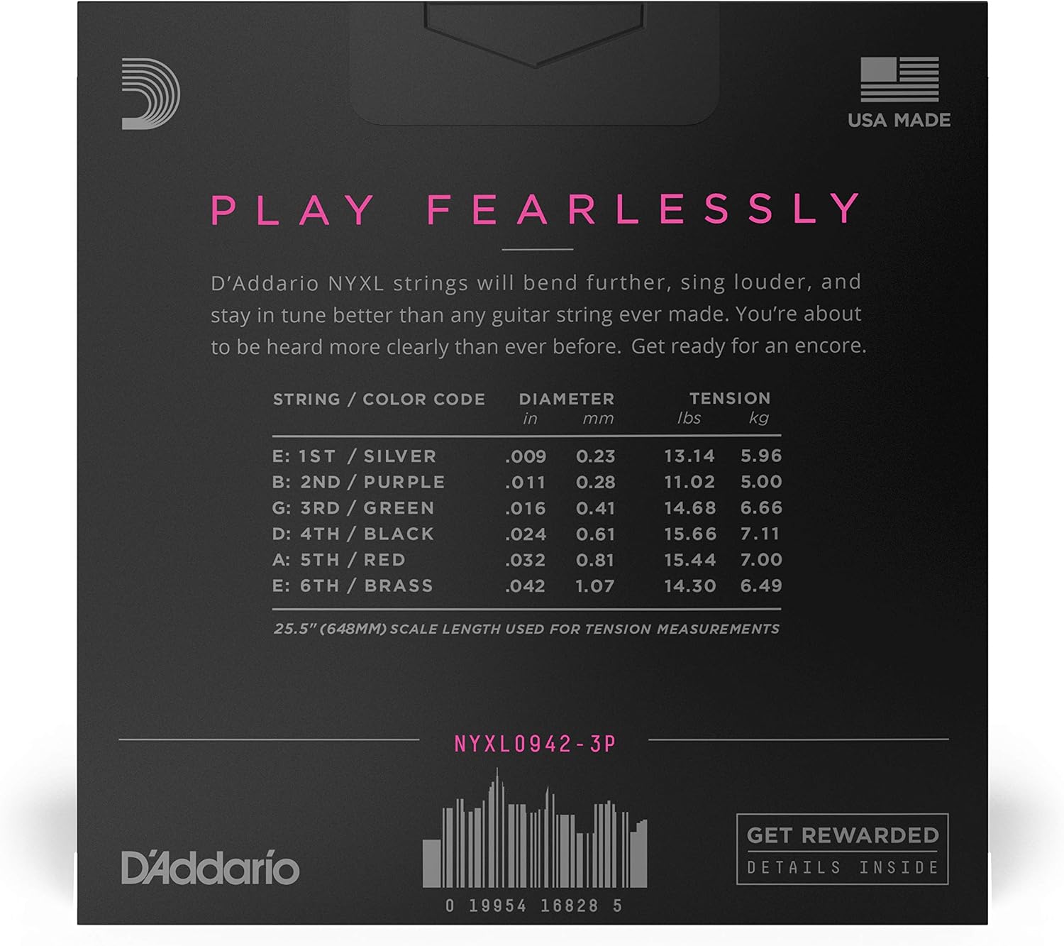 CUERDAS PARA GUITARRA ELÉCTRICA D'ADDARIO NYXL 09-42, 3 JUEGOS - 2
