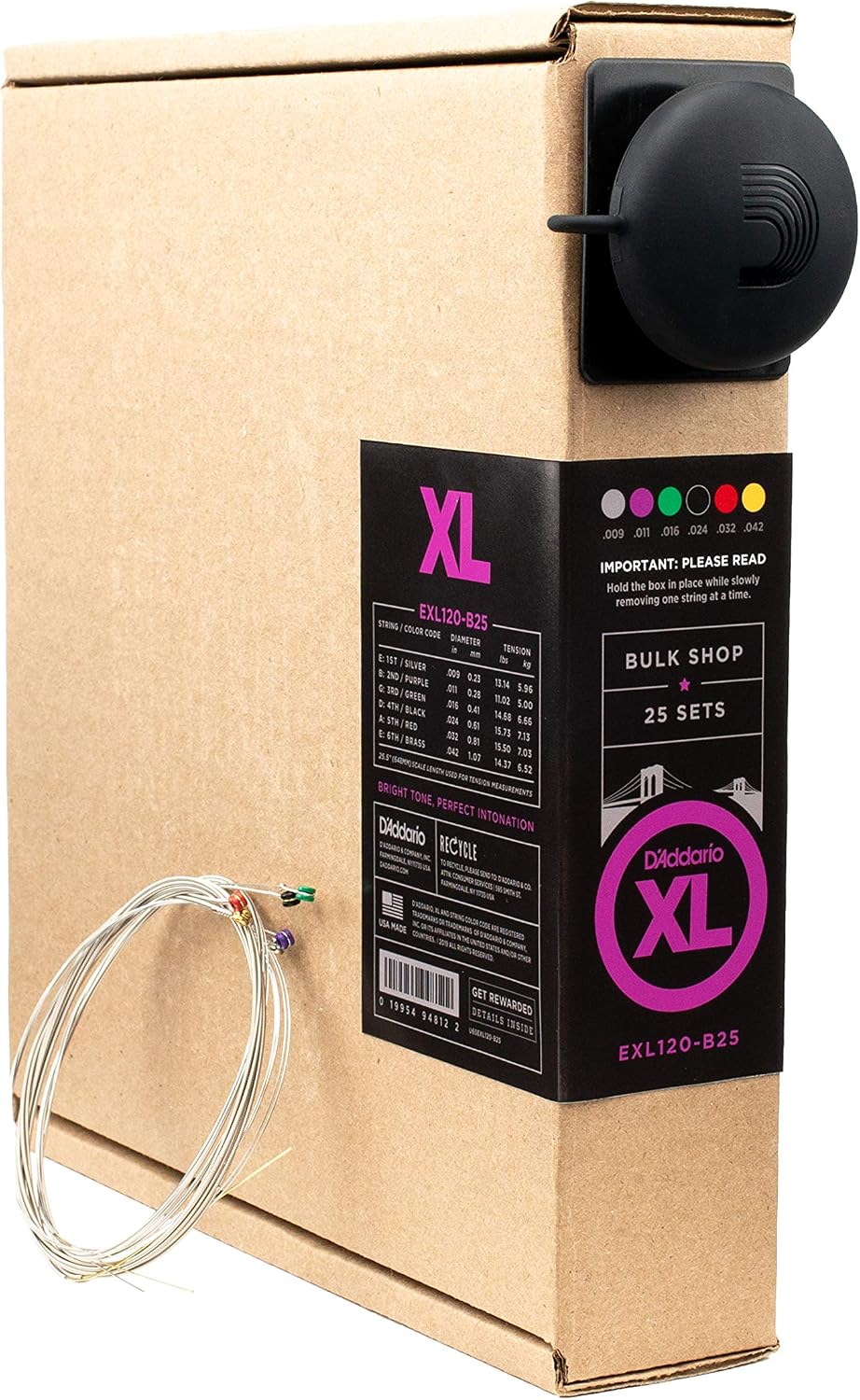 CUERDAS PARA GUITARRA ELÉCTRICA D'ADDARIO XL NICKEL EXL120-B25 09-42, PACK 25 JUEGOS - 1