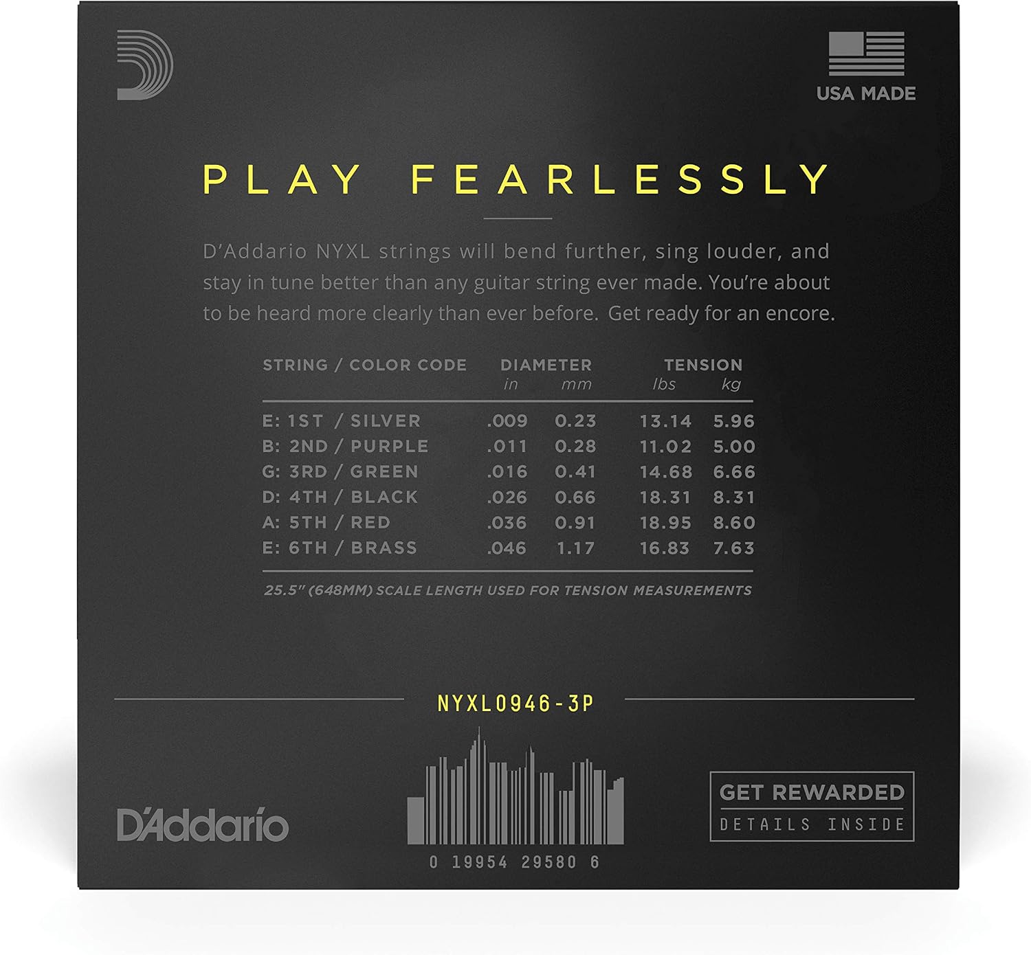 CUERDAS PARA GUITARRA ELÉCTRICA D'ADDARIO NYXL 09-46, 3 JUEGOS - 2