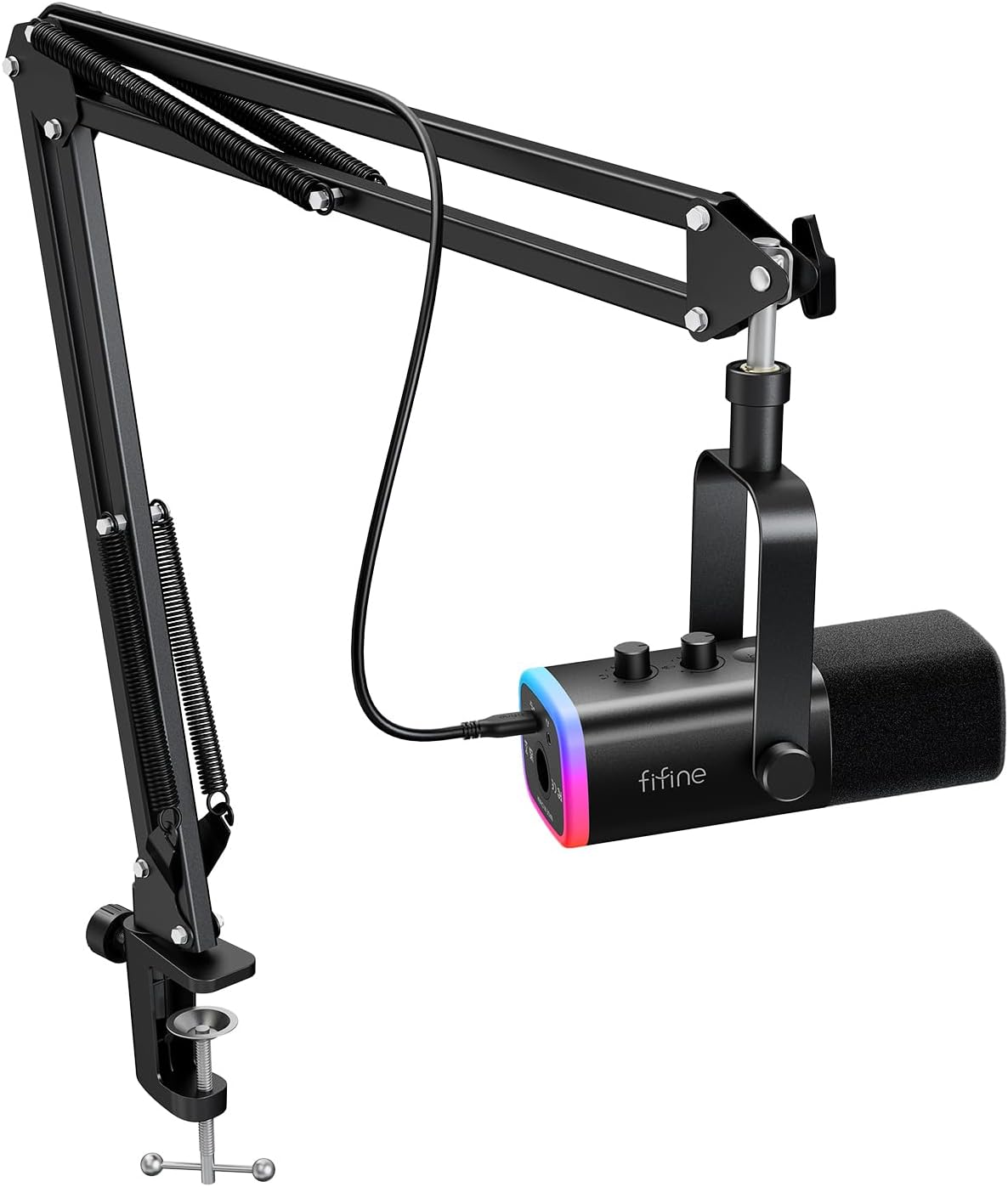 MICRÓFONO FIFINE AM8T XLR/USB DINÁMICO PARA GAMING CON BRAZO ARTICULADO - 1