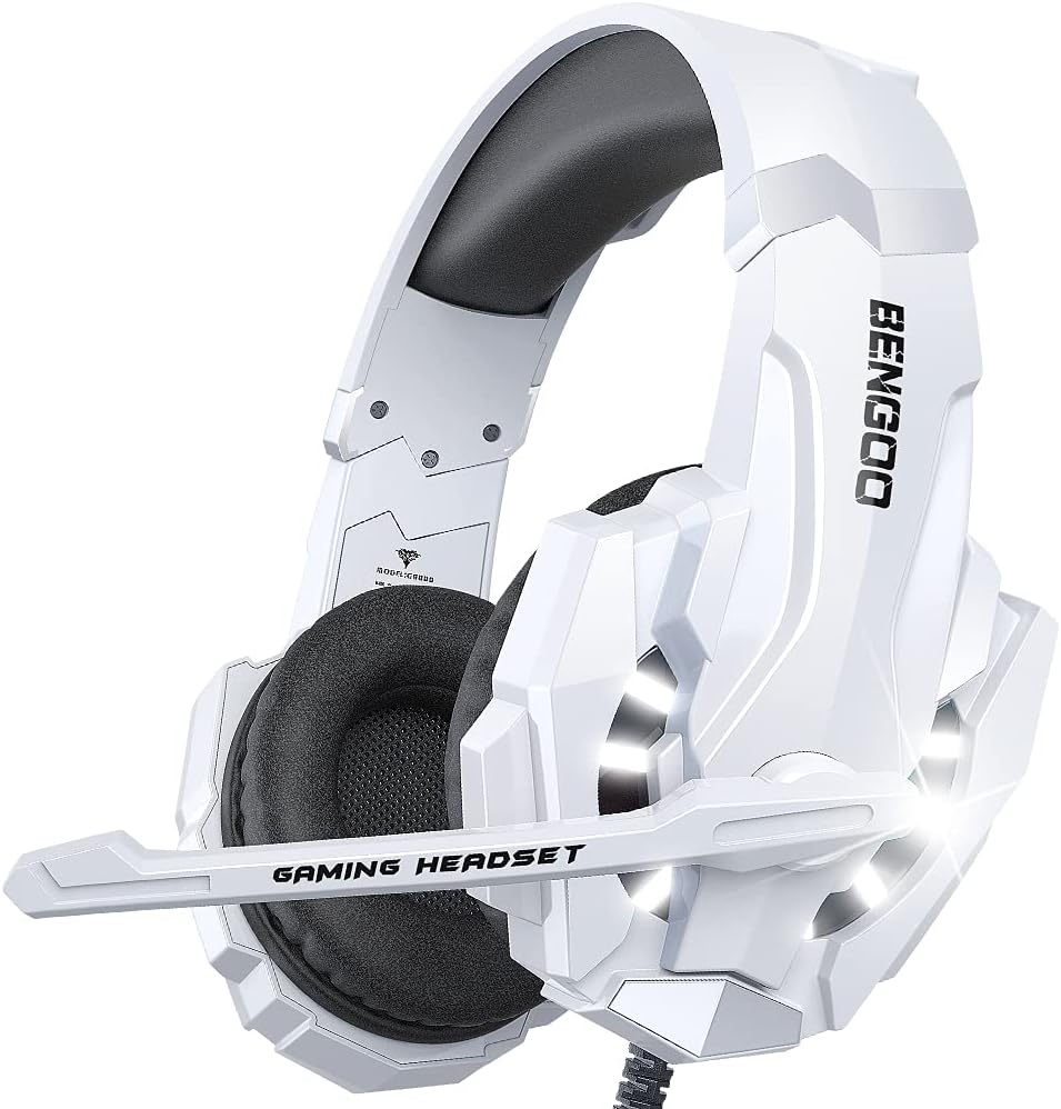 HEADSET GAMING BENGOO G9000 PARA PS4 PS5 XBOX PC BLANCO - 1