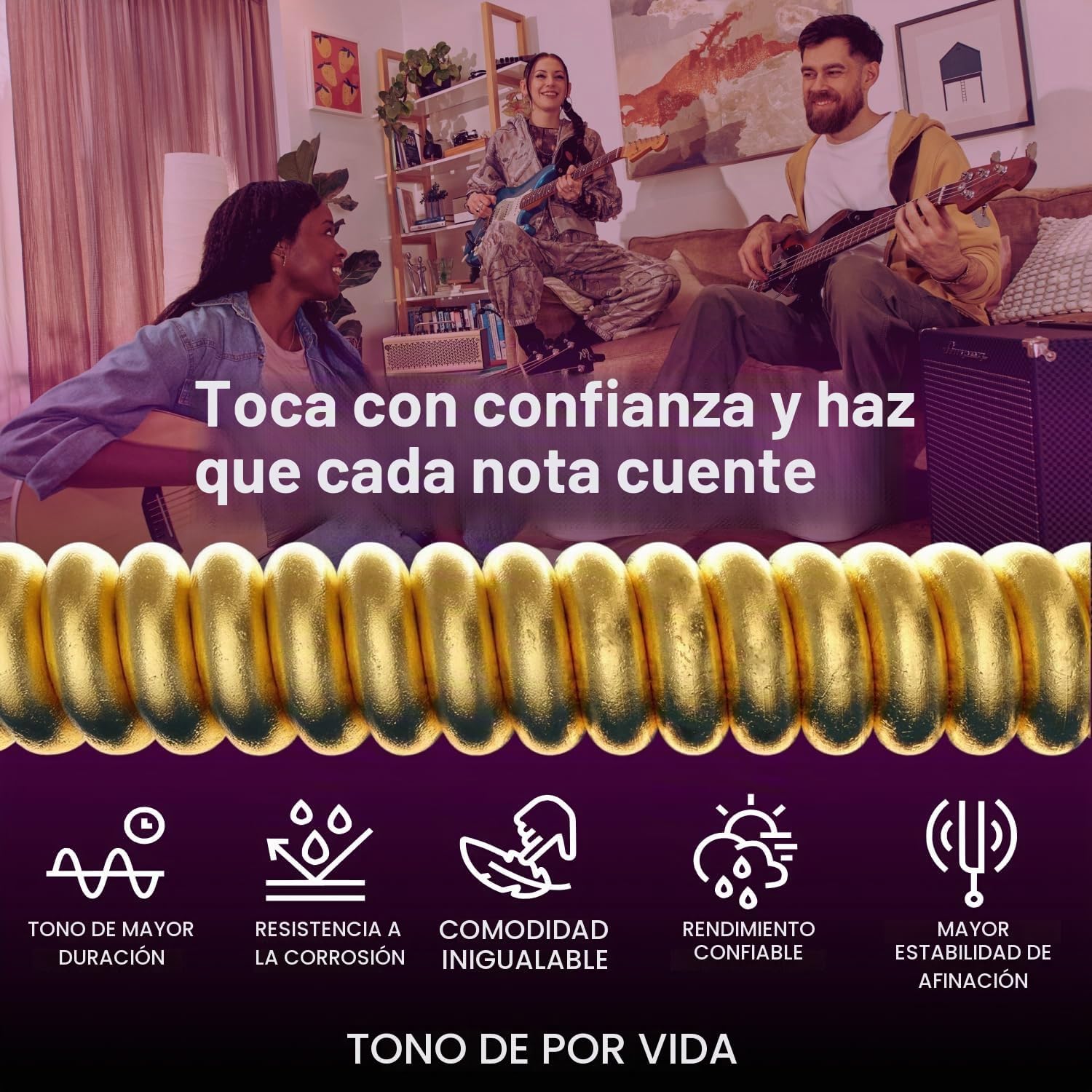 CUERDAS PARA GUITARRA ACÚSTICA ELIXIR PHOSPHOR BRONZE NANOWEB CUSTOM LIGHT 11-52 PACK 4 - 5