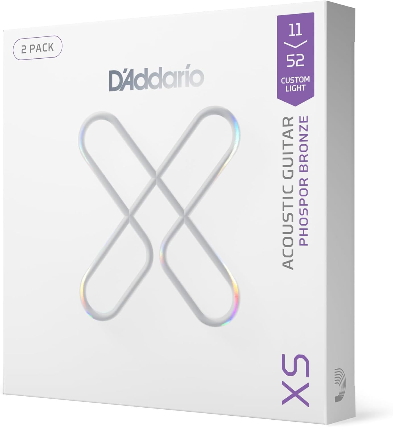 CUERDAS PARA GUITARRA ACÚSTICA D'ADDARIO XS PHOSPHOR BRONZE 11-52, 2 JUEGOS - 1