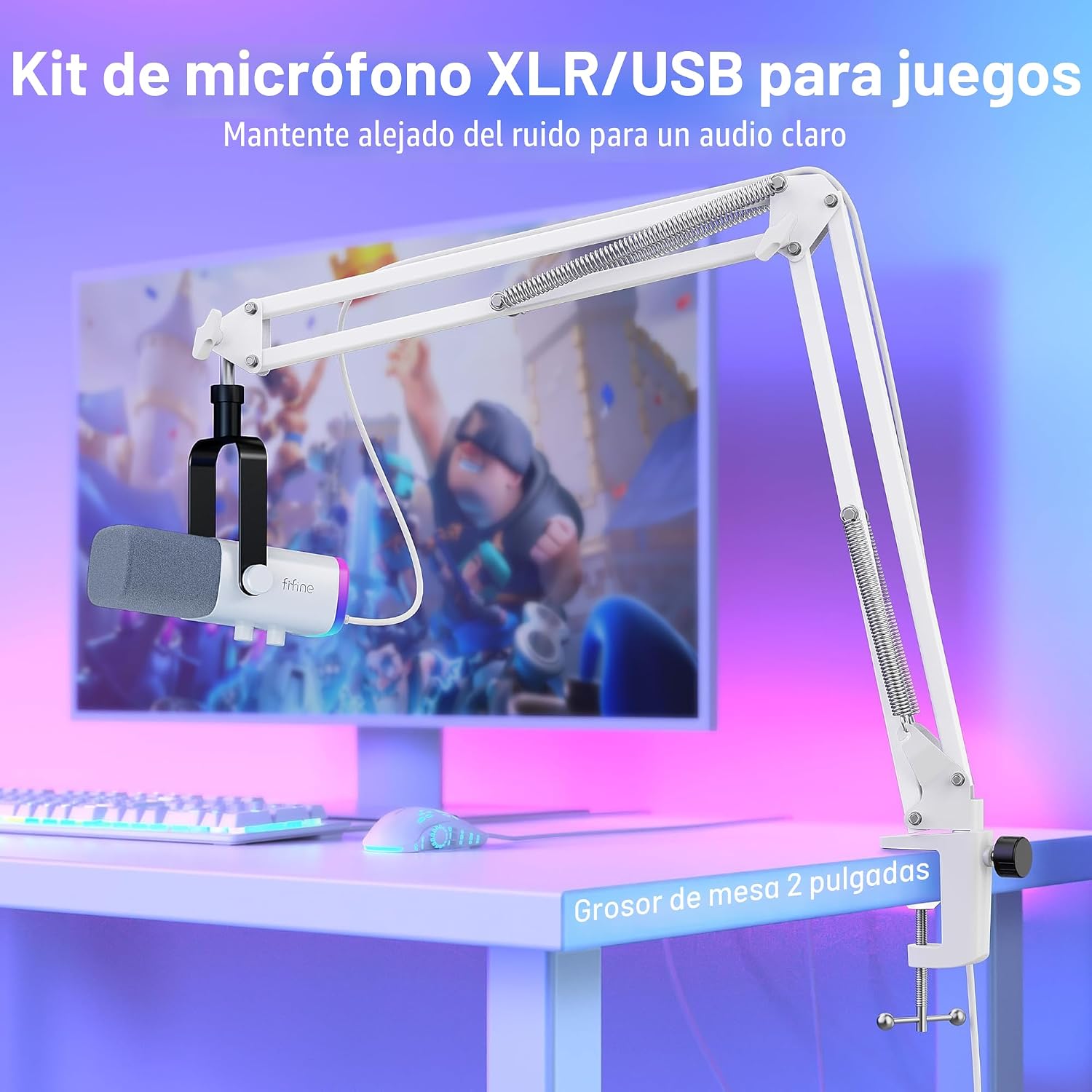 MICRÓFONO FIFINE AMPLIGAME AM8TW XLR/USB DINÁMICO PARA GAMING Y STREAMING - 2