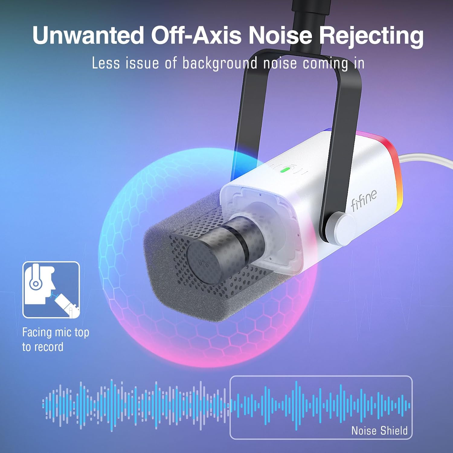 MICRÓFONO FIFINE AMPLIGAME AM8TW XLR/USB DINÁMICO PARA GAMING Y STREAMING - 4
