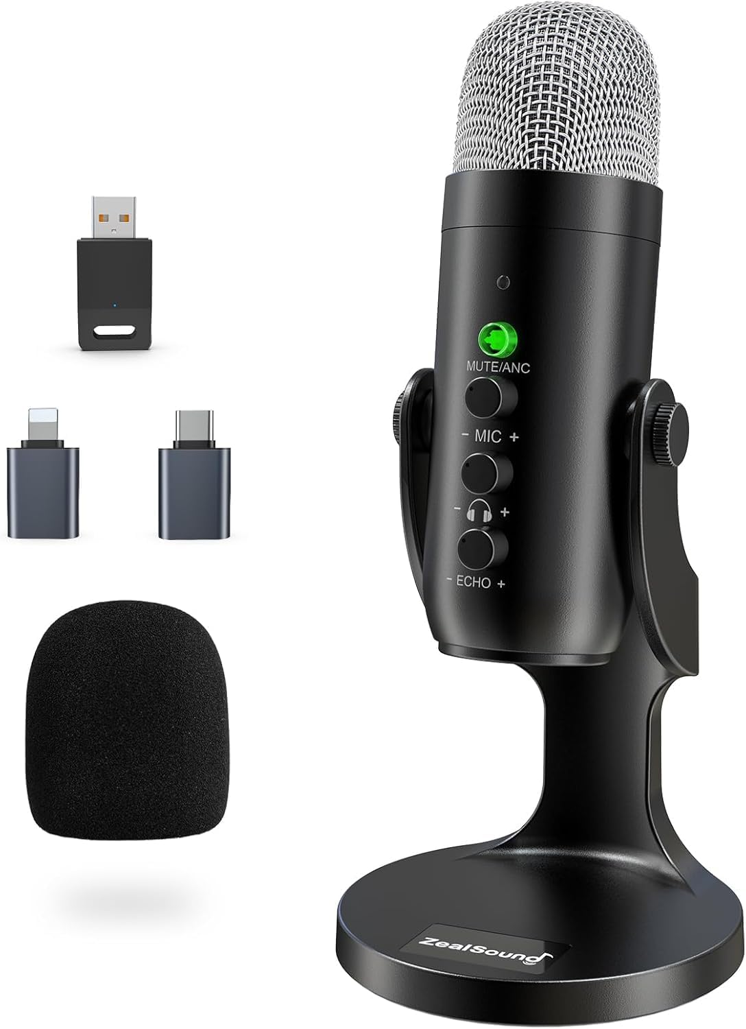 MICRÓFONO INALÁMBRICO ZEALSOUND K66DG CON CANCELACIÓN DE RUIDO PARA PC, IPHONE, IPAD Y ANDROID - 1