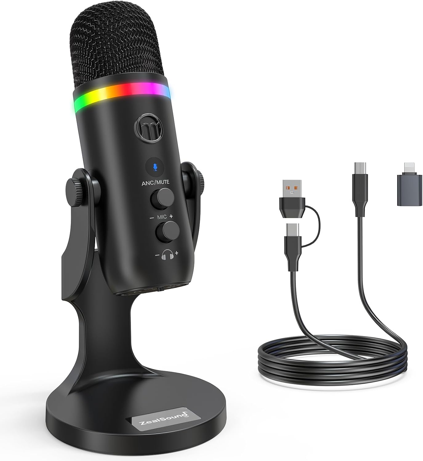 MICRÓFONO USB ZEALSOUND K66 PRO PARA PODCAST Y STREAMING CON REDUCCIÓN DE RUIDO - 1