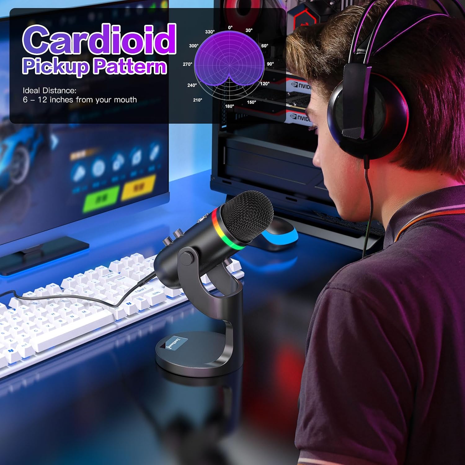 MICRÓFONO USB ZEALSOUND K66 PRO PARA PODCAST Y STREAMING CON REDUCCIÓN DE RUIDO - 5