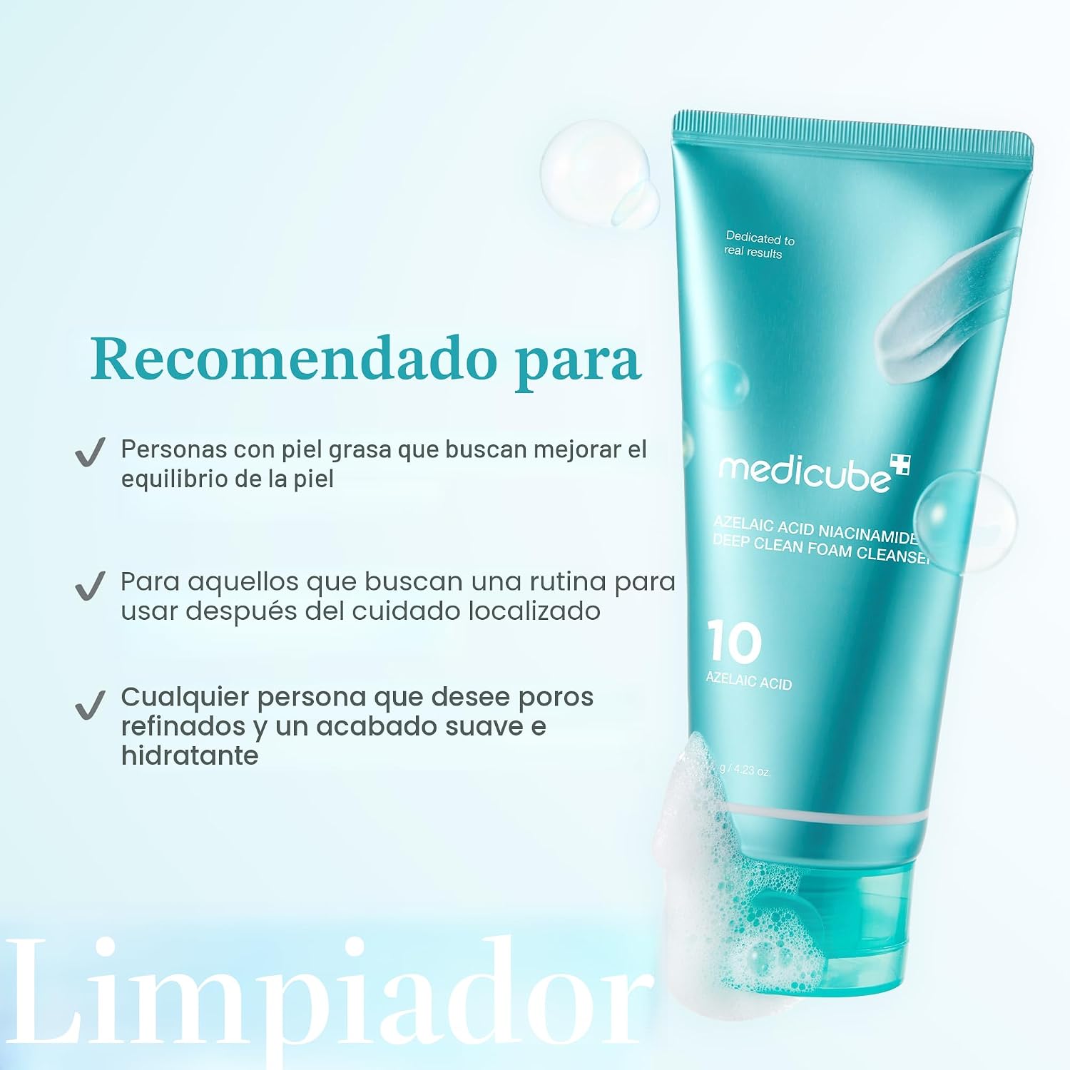 LIMPIADOR FACIAL MEDICUBE AZELAIC ACID WHIP CLEANSER - 5