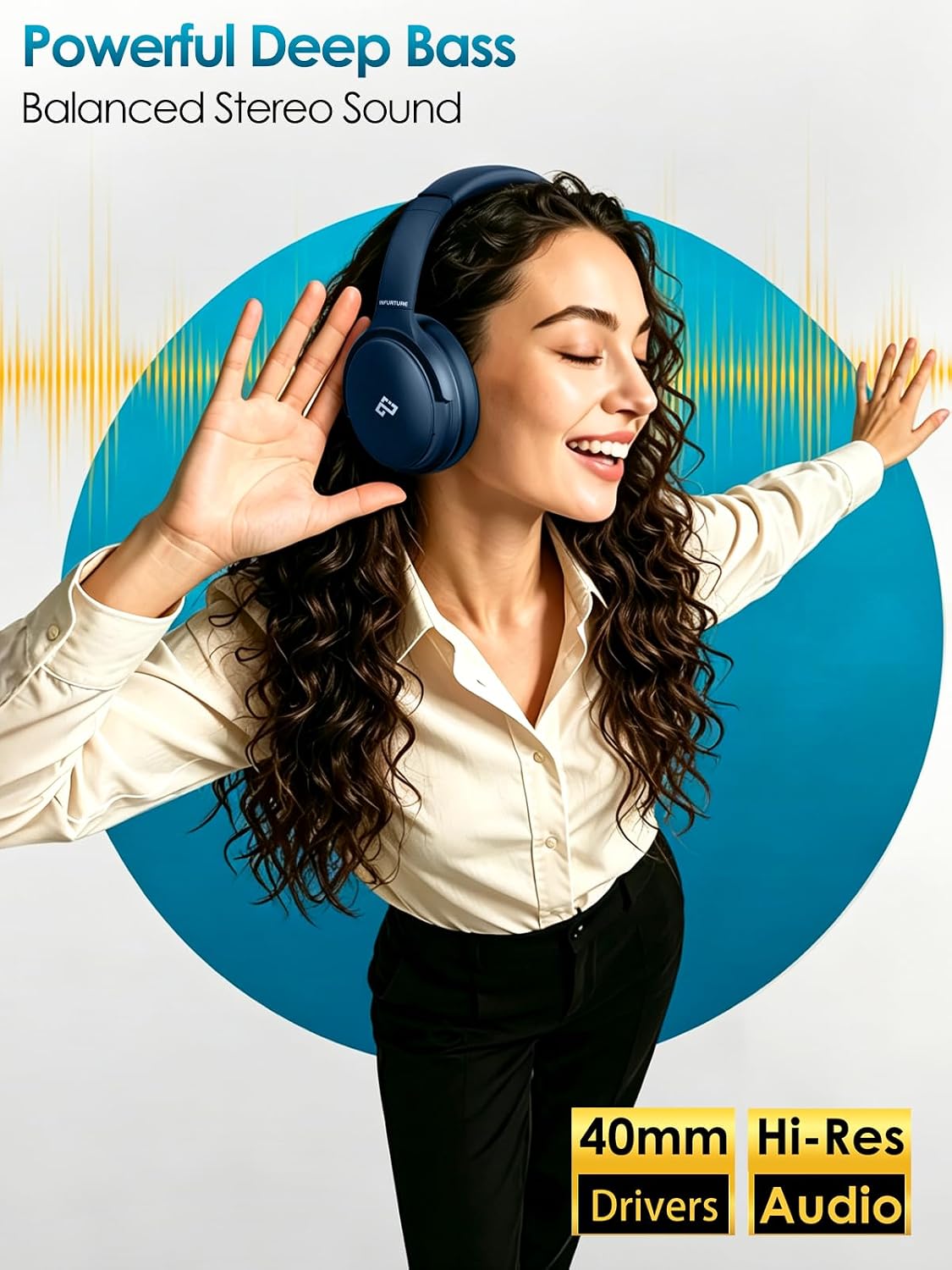 AUDÍFONOS OVER-EAR INFURTURE ACTIVE NOISE CANCELLING BLUETOOTH H1 - 3
