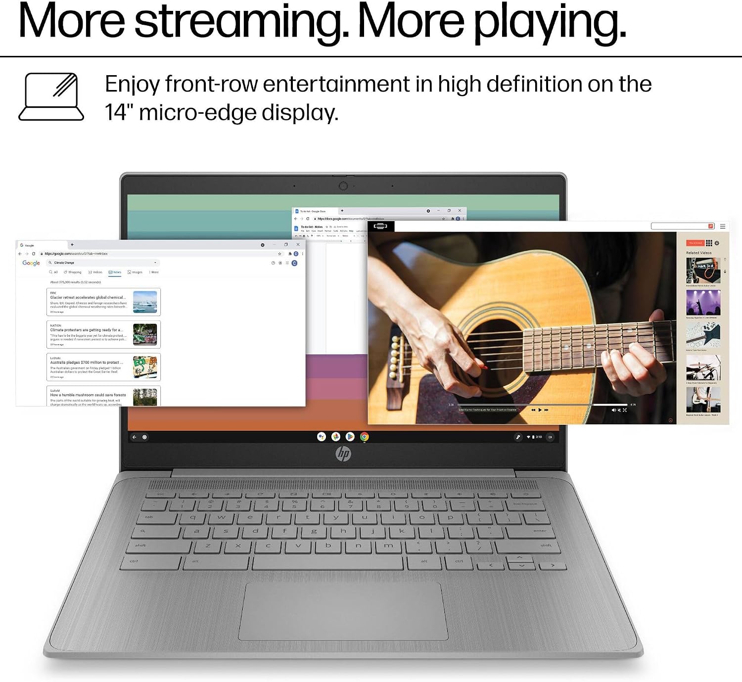 LAPTOP HP CHROMEBOOK 14 PULGADAS INTEL CELERON N4500 4GB RAM 64GB EMMC GRIS - 3