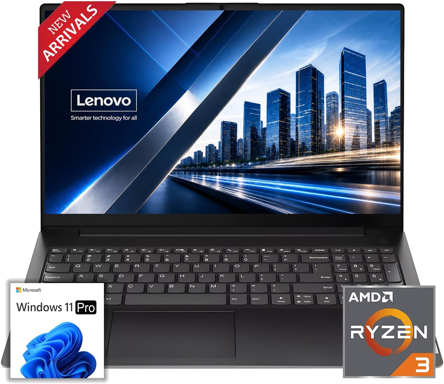 LAPTOP LENOVO 15.6' AMD RYZEN 3 7320U 16GB DDR5 256GB SSD WINDOWS 11 PRO - 1