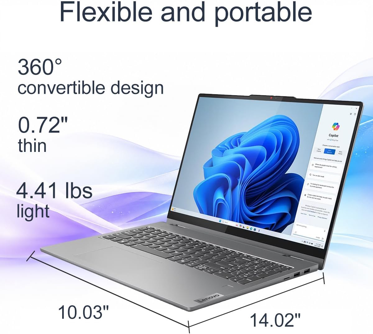 LAPTOP 2 EN 1 LENOVO IDEAPAD FLEX 5I 16' CORE 5 120U 16GB RAM 512GB SSD - 5