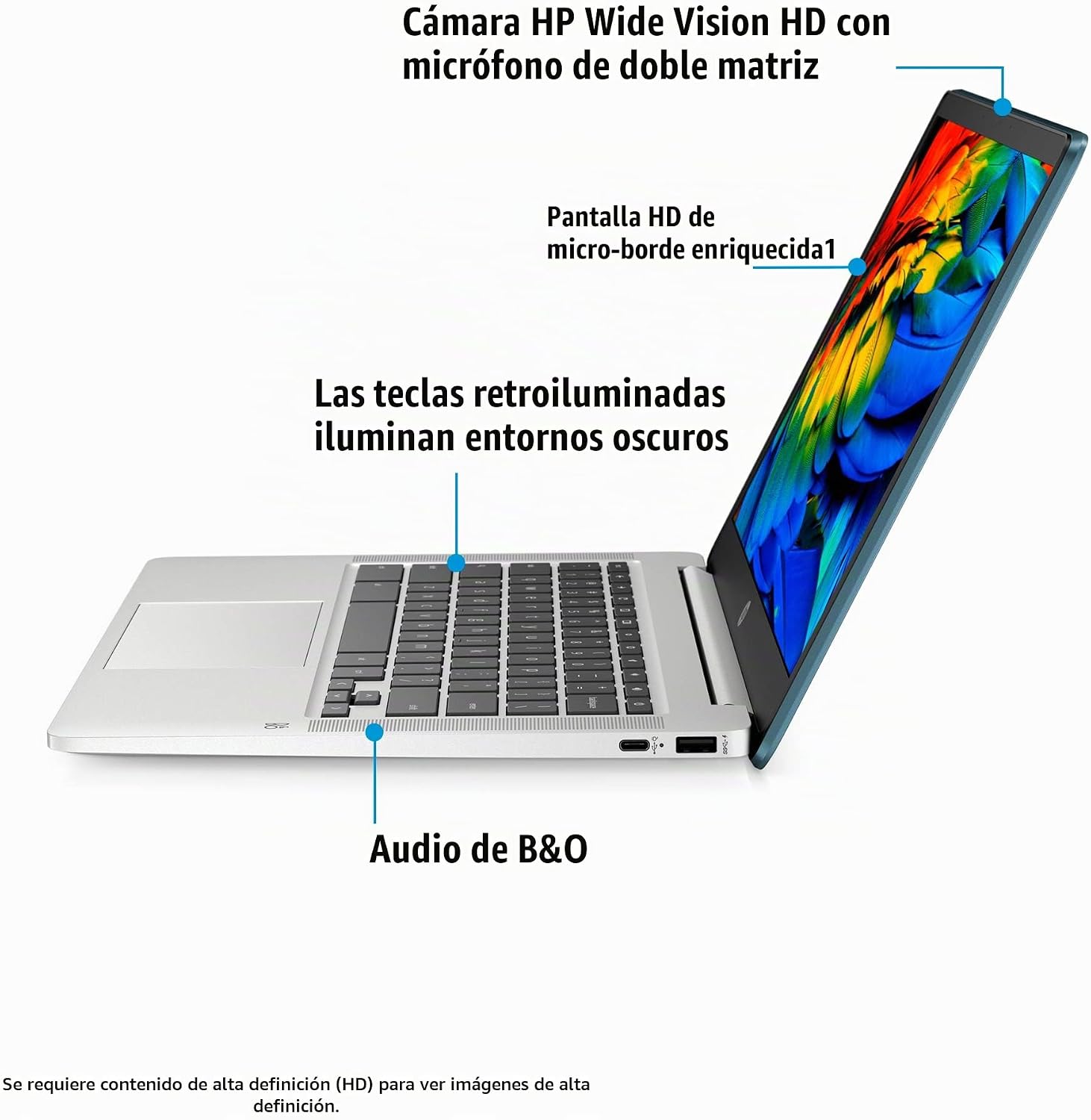 LAPTOP HP CHROMEBOOK 14 PULGADAS HD INTEL CELERON N4000 4GB RAM 32GB EMMC FOREST TEAL - 2