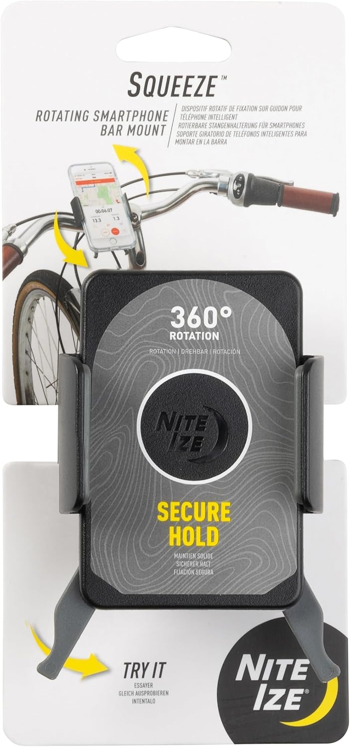 SOPORTE UNIVERSAL PARA CELULAR NITE IZE SQUEEZE ROTATING PARA BICICLETA CON ROTACIÓN 360° - 1