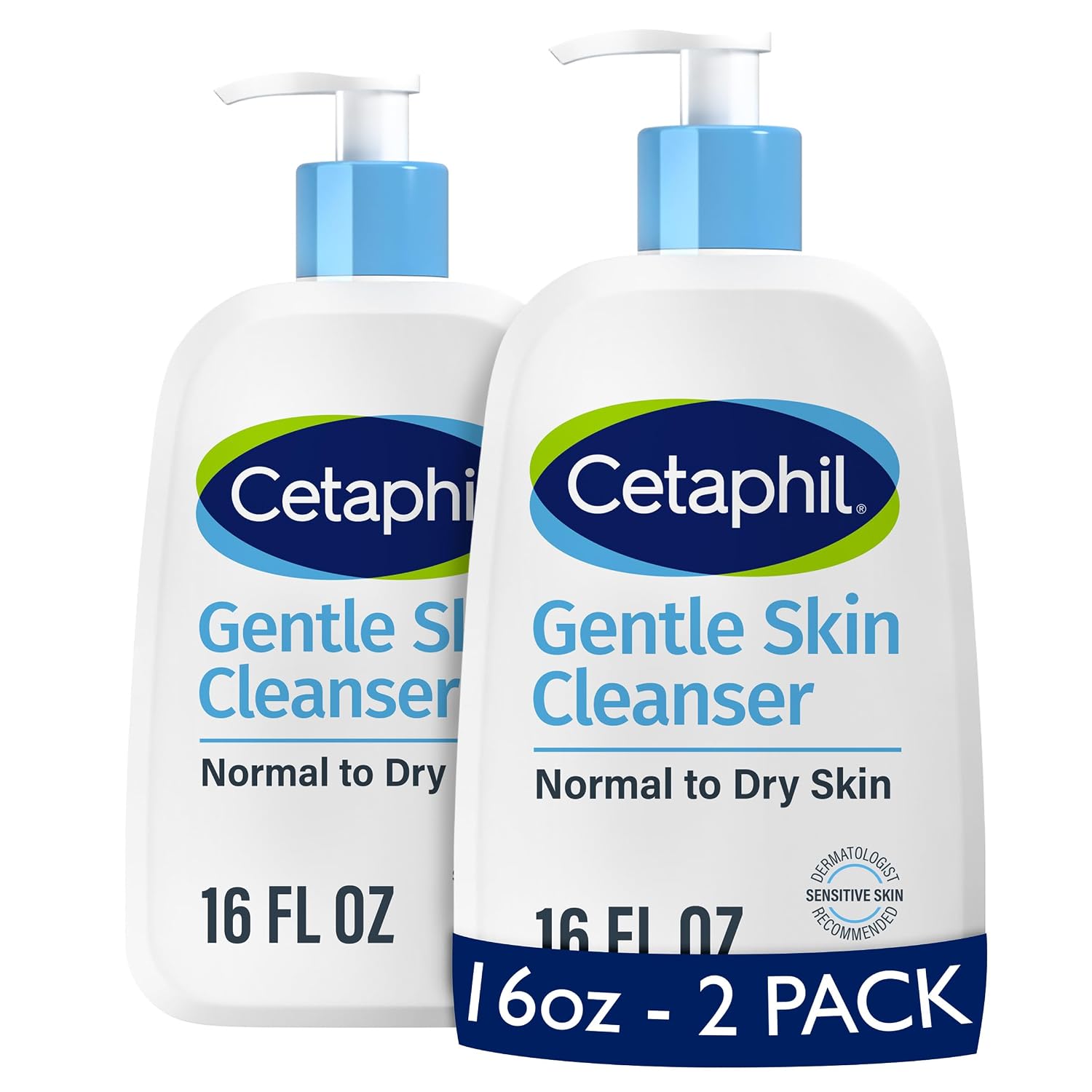 LIMPIADOR FACIAL CETAPHIL GENTLE CLEANSER PIEL SENSIBLE 16OZ PACK 2 UNIDADES - 1