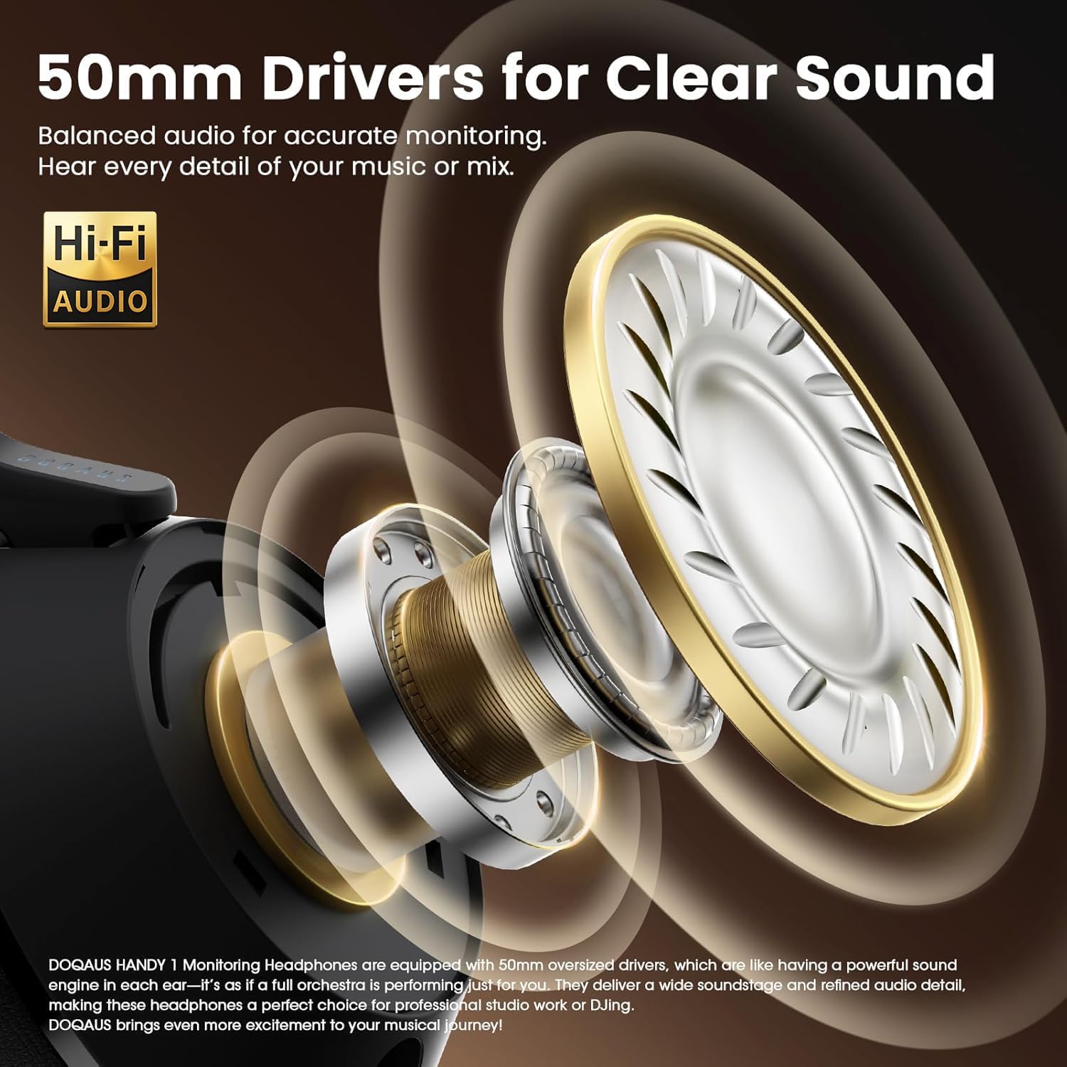 AUDÍFONOS DOQAUS STUDIO MONITOR OVER-EAR PROFESIONALES PARA DJ - 2