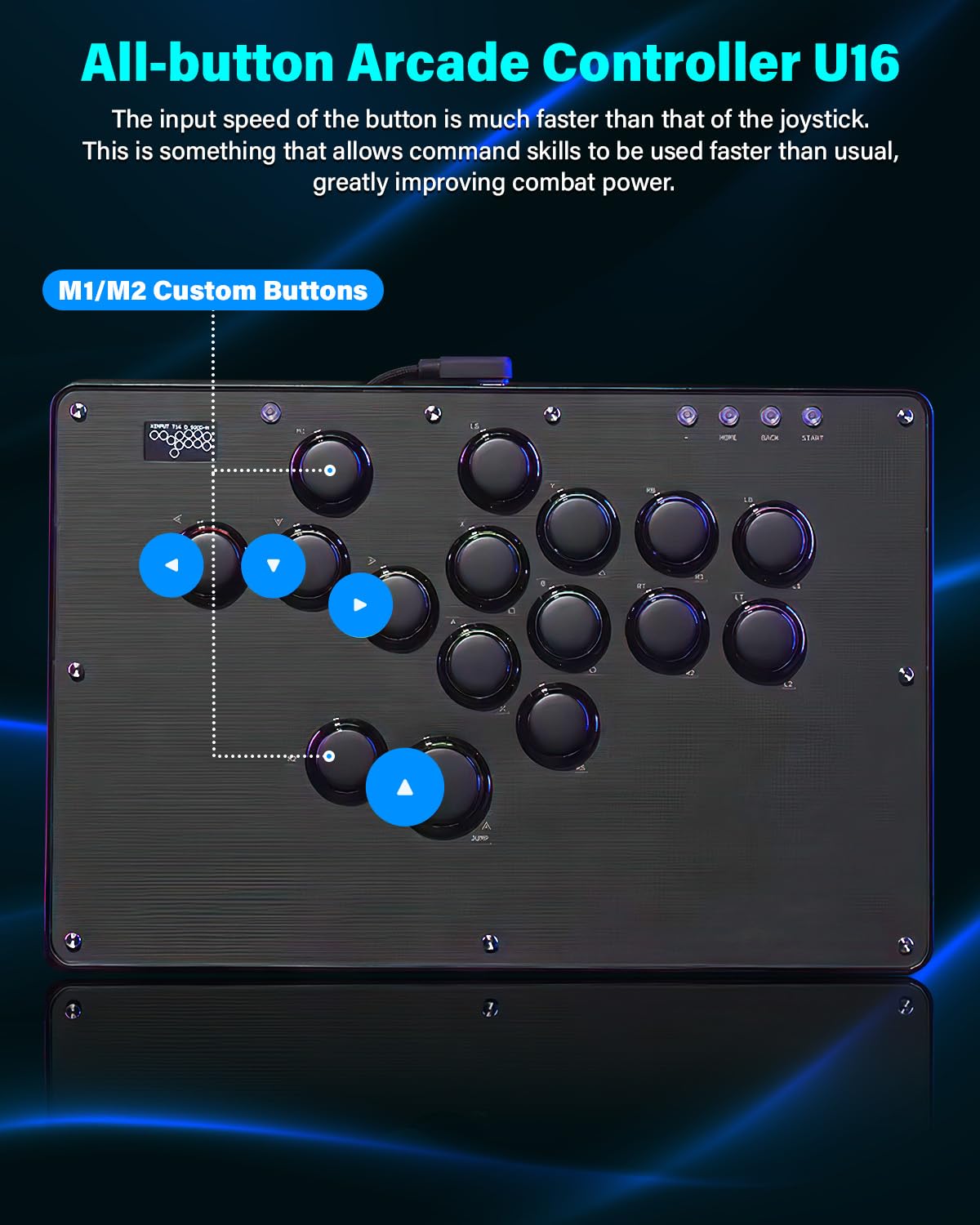 CONTROL ARCADE SEHAWEI U16 LEVERLESS HOT-SWAP 16 BOTONES - 3